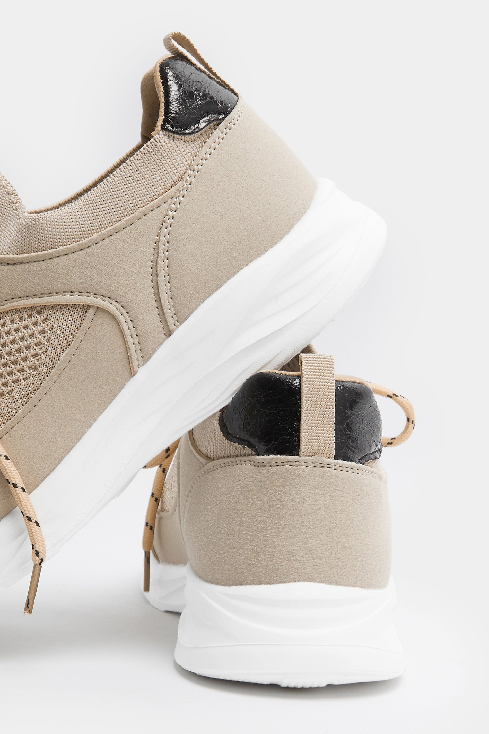 Natural Brown Knitted Trainers In Extra Wide EEE Fit | Yours Clothing 4