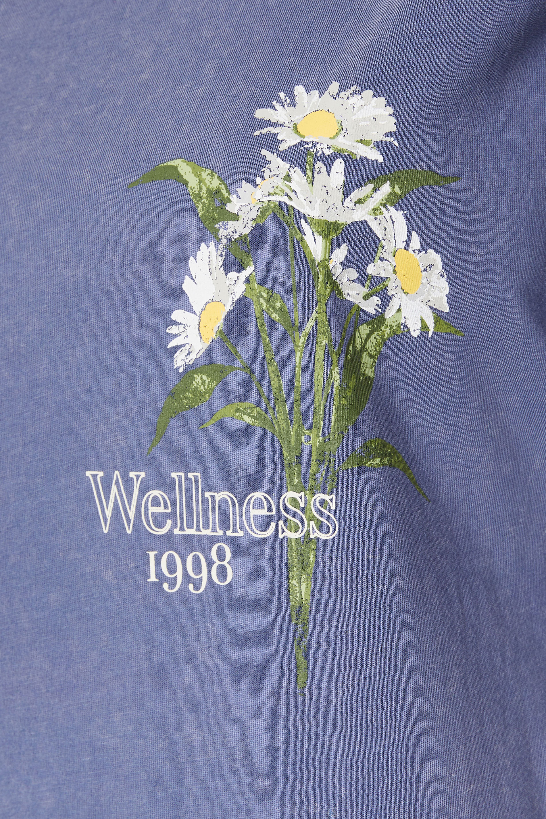 YOURS Plus Size Blue 'Wellness' Daisy Back Print T-Shirt | Yours Clothing 6