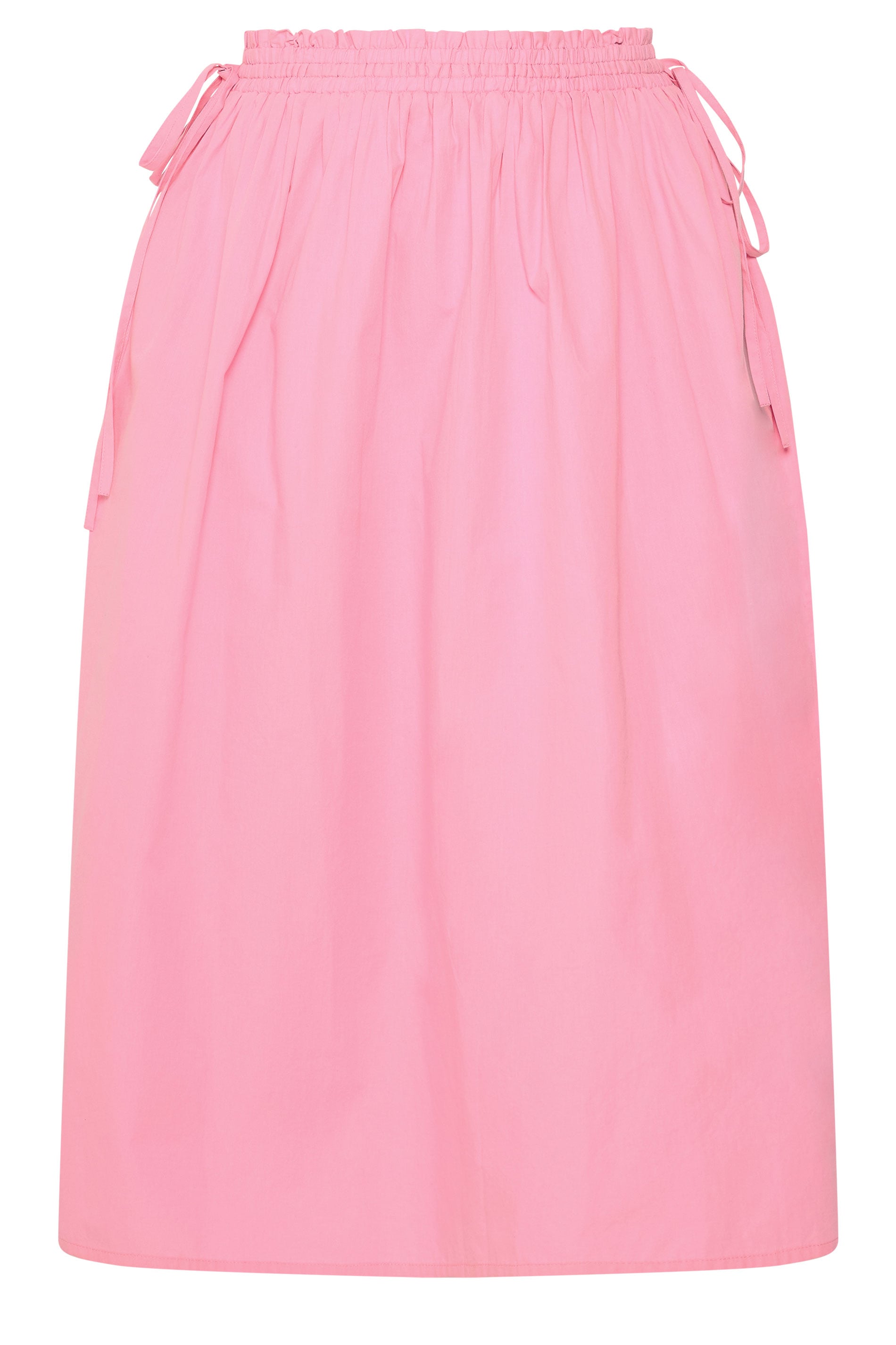 YOURS Plus Size Pink Poplin Midi Skirt | Yours Clothing 5