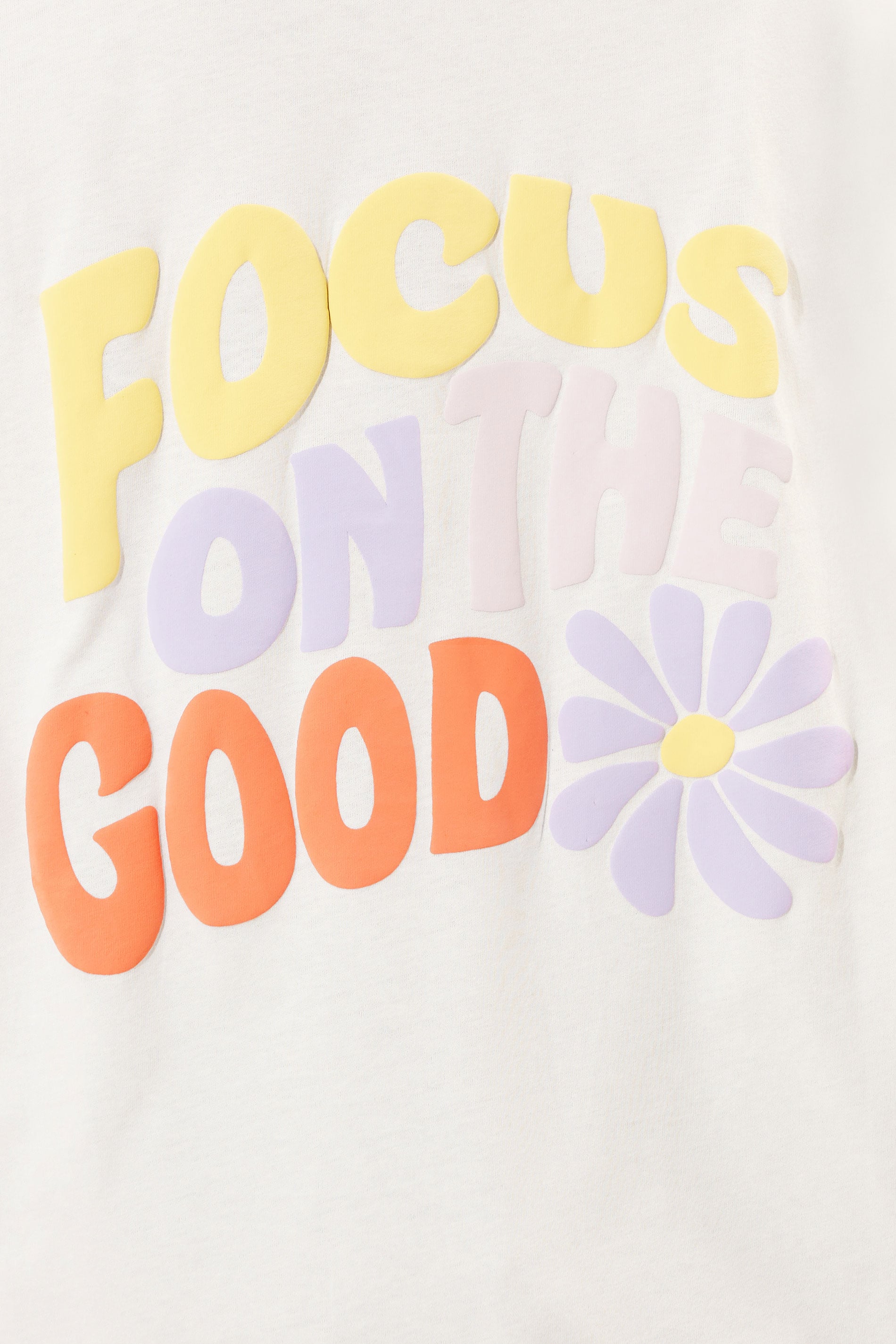 YOURS Plus Size Ivory White 'Focus On The Good' Graphic Back Print T-Shirt | Yours Clothing 6