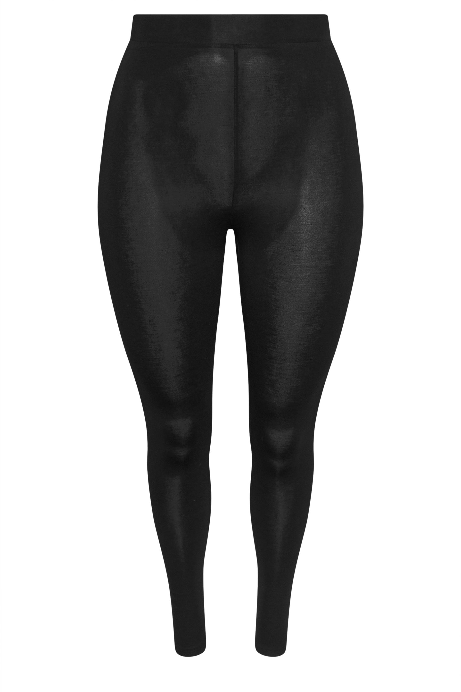 YOURSET 2 PACK Plus Size Burgundy Red & Black Soft Touch Stretch Leggings | Yours Clothing 9