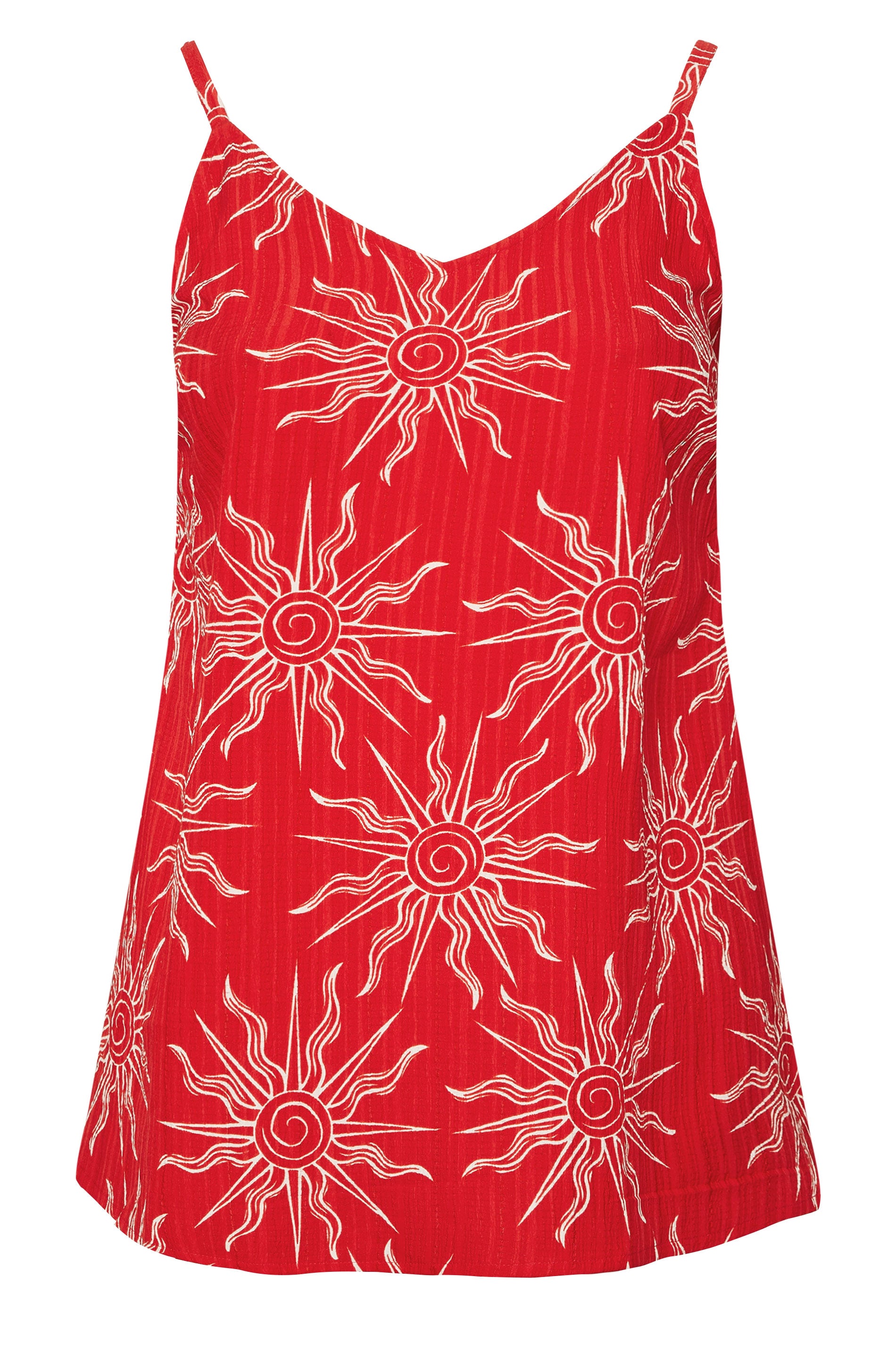 YOURS Plus Size Red Sun Print Cami Top | Yours Clothing 5