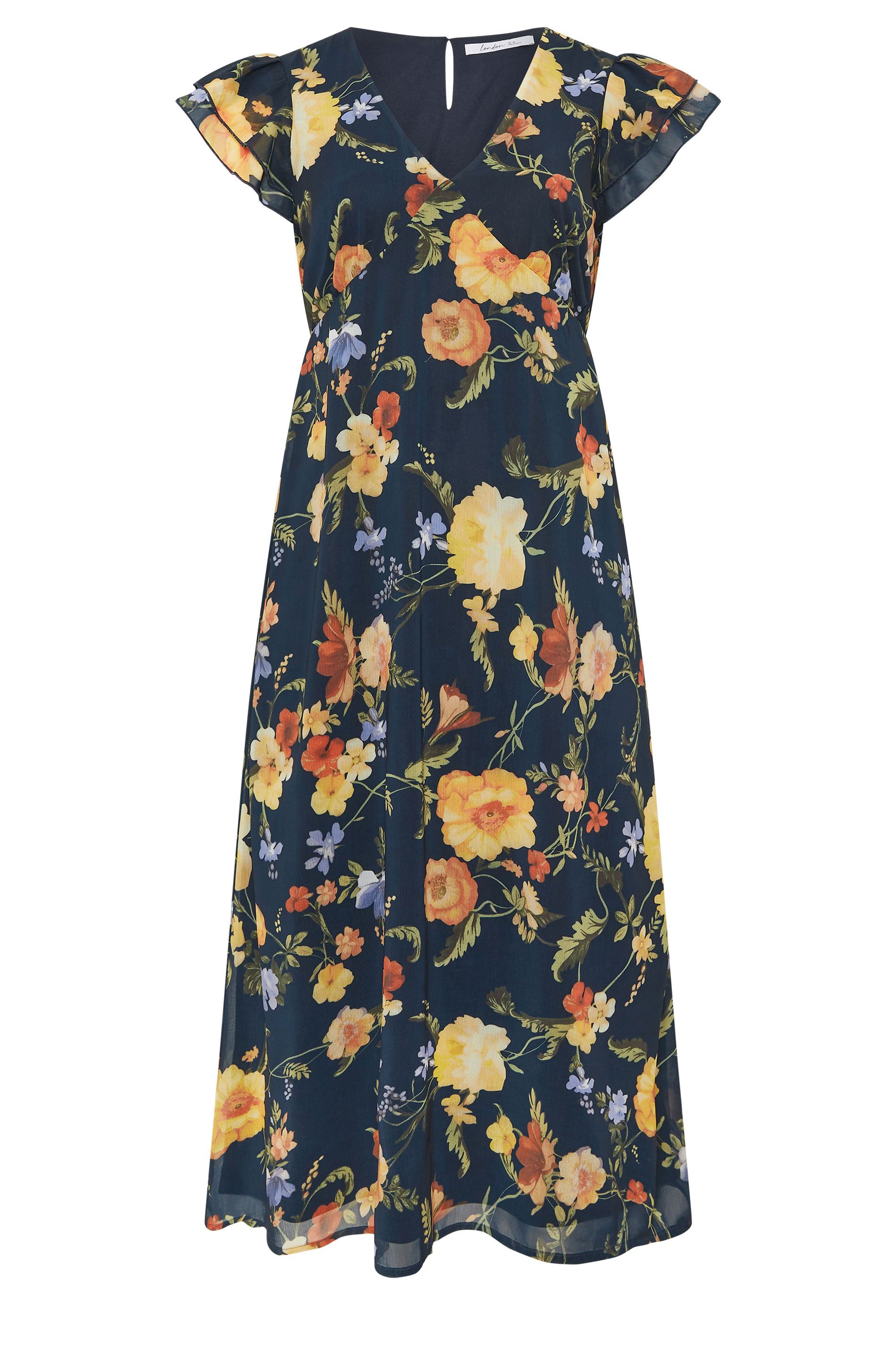 YOURS LONDON Plus Size Navy Blue Floral Maxi Dress | Yours Clothing 5