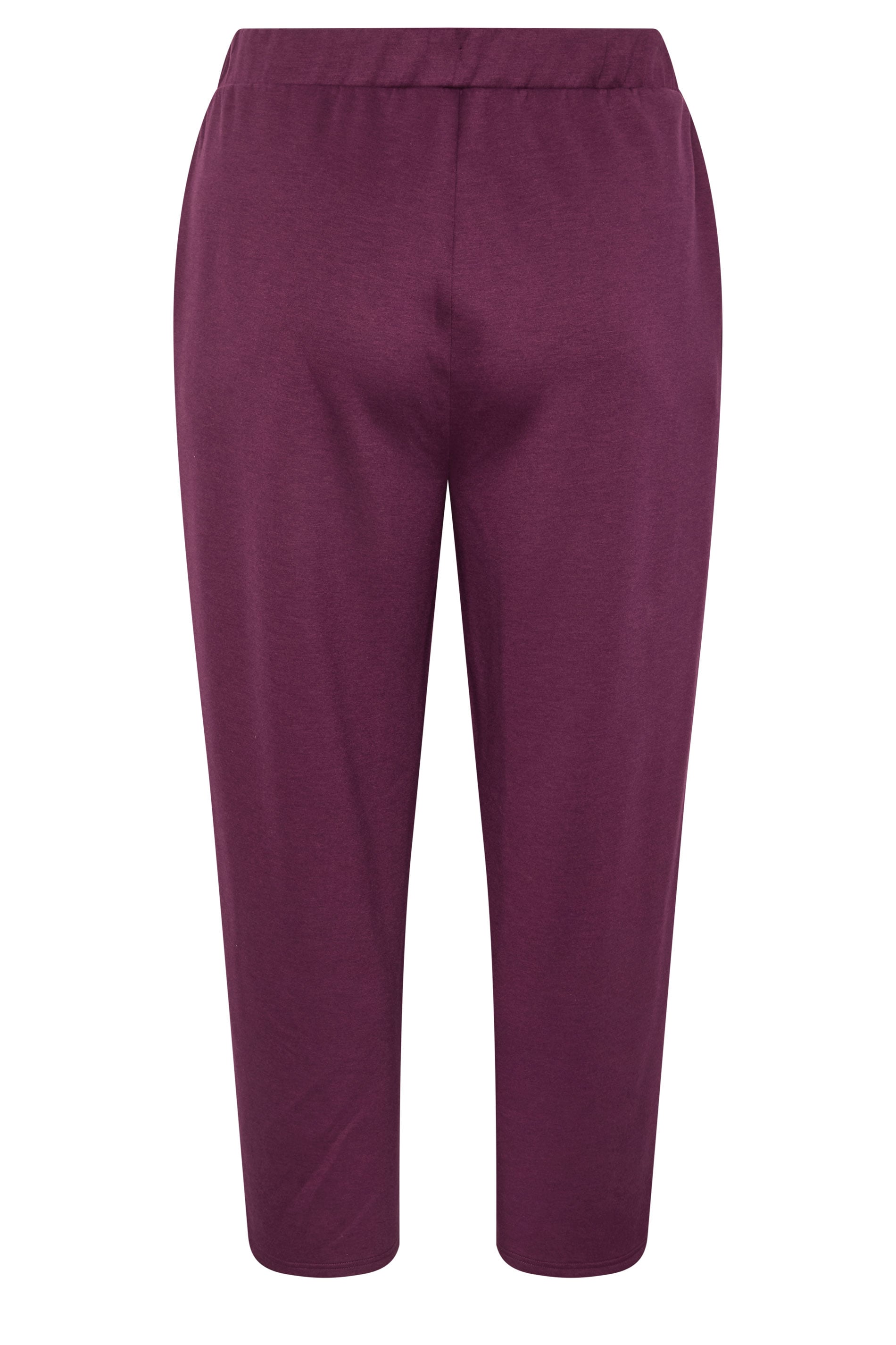 EVANS Plus Size Berry Red Luxe Wide Leg Joggers | Evans 2