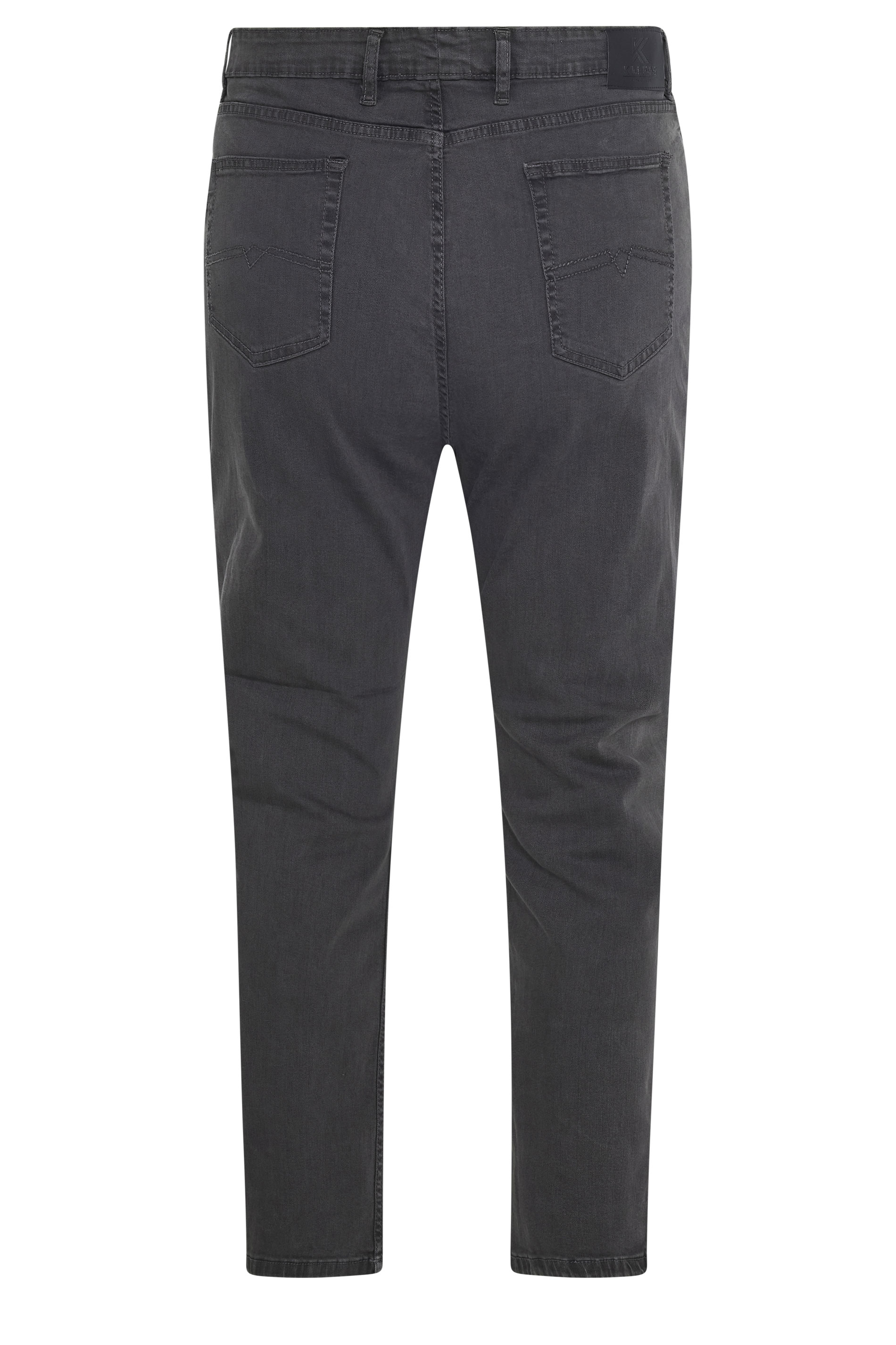 KAM Big & Tall Charcoal Grey Stretch Jeans | BadRhino 2