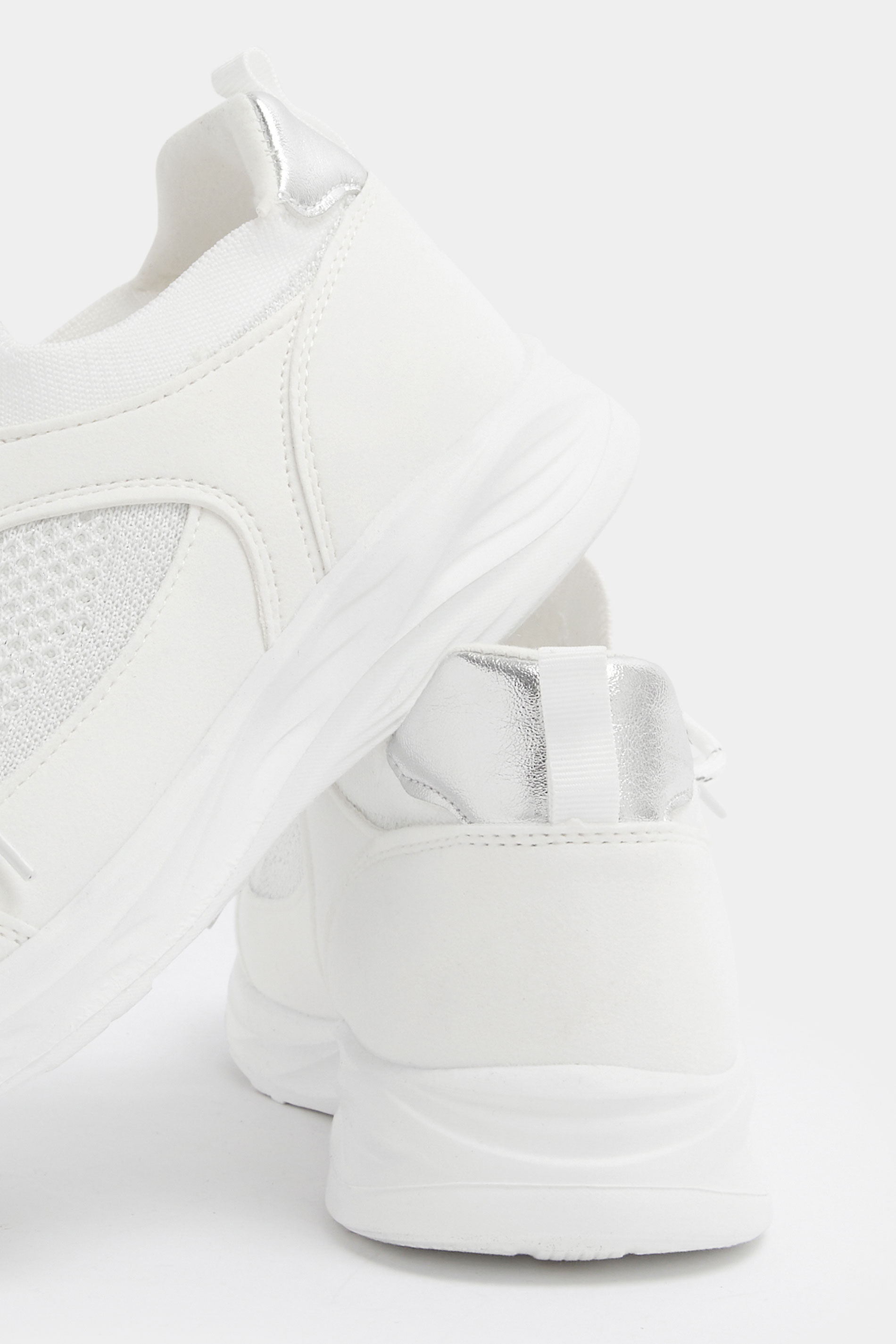 White Knitted Trainers In Extra Wide EEE Fit | Yours Clothing 4