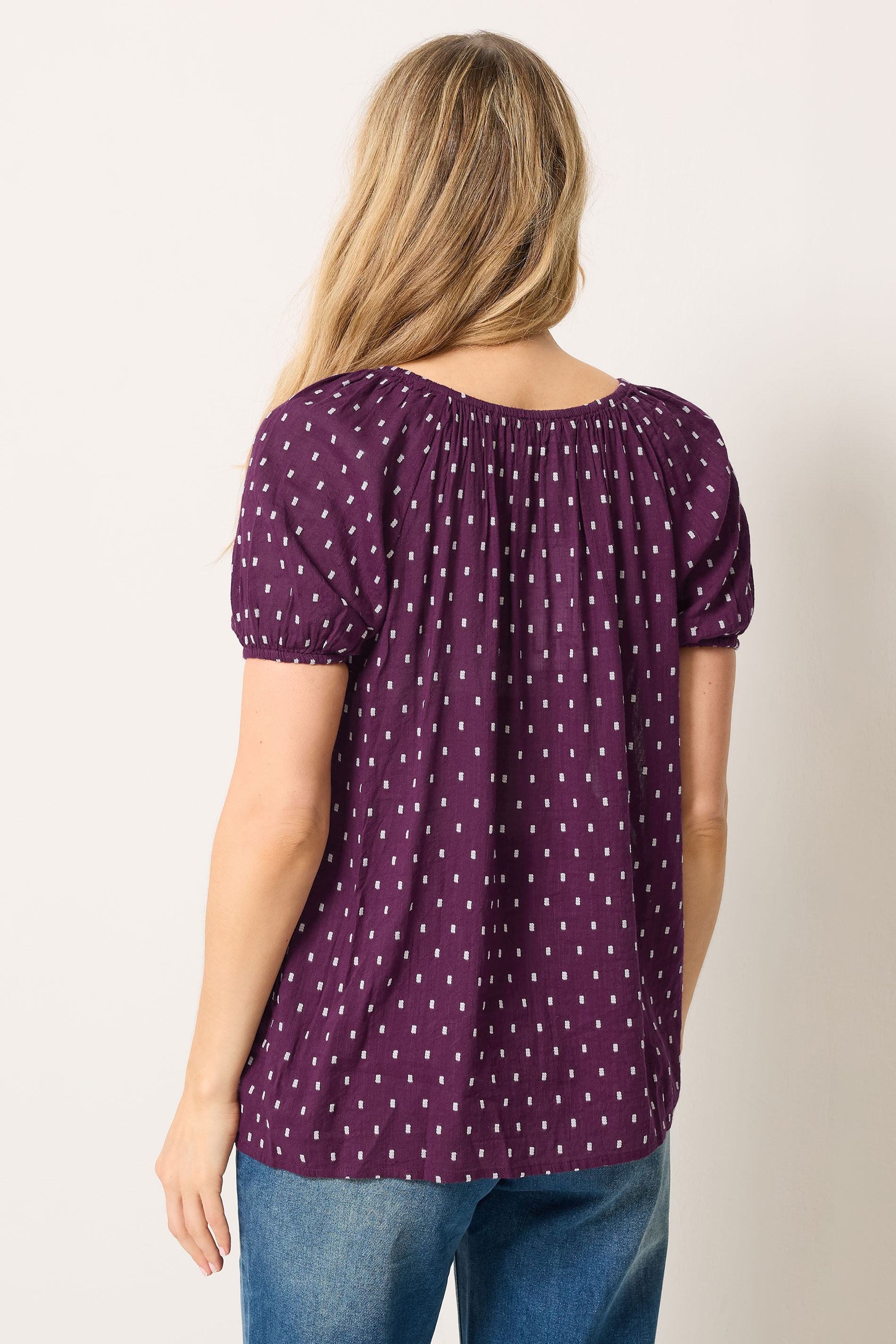 LTS Tall Purple Polka Dot Dobby Top | Long Tall Sally 2