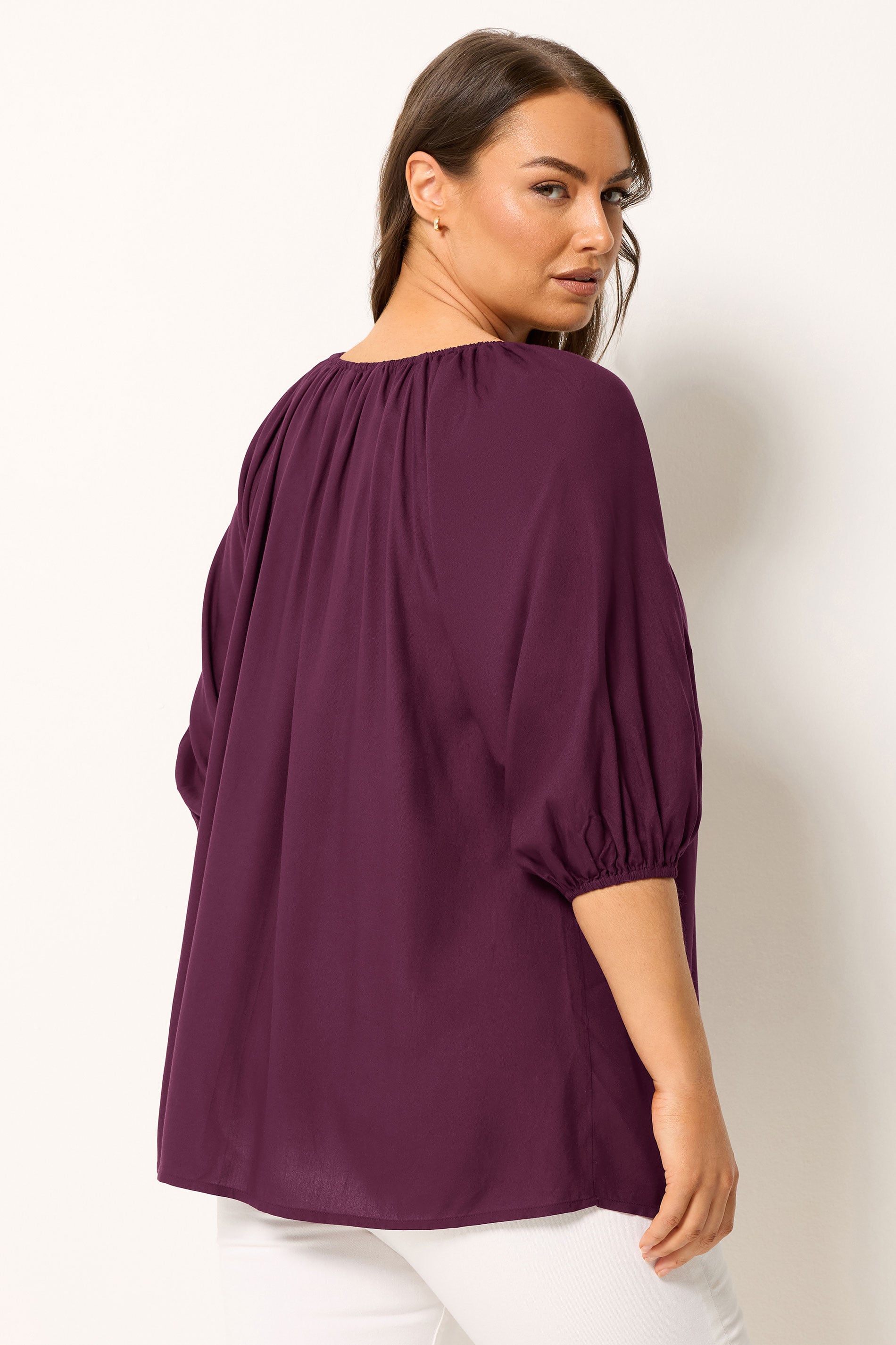 YOURS Plus Size Purple Button Through Top | Yours Clothing 2