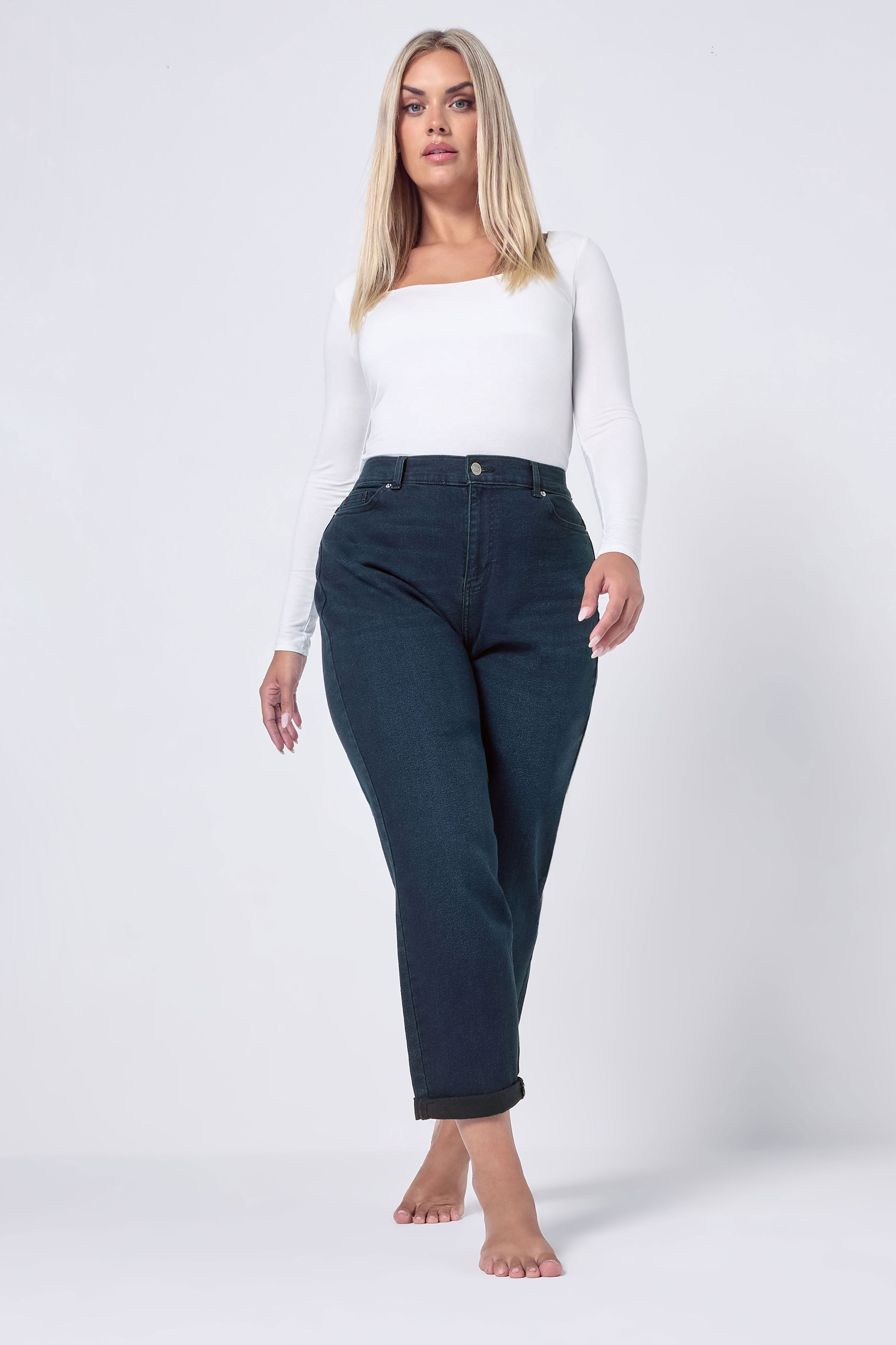 YOURS Plus Size Dark Blue Boyfriend Jeans | Yours Clothing 1