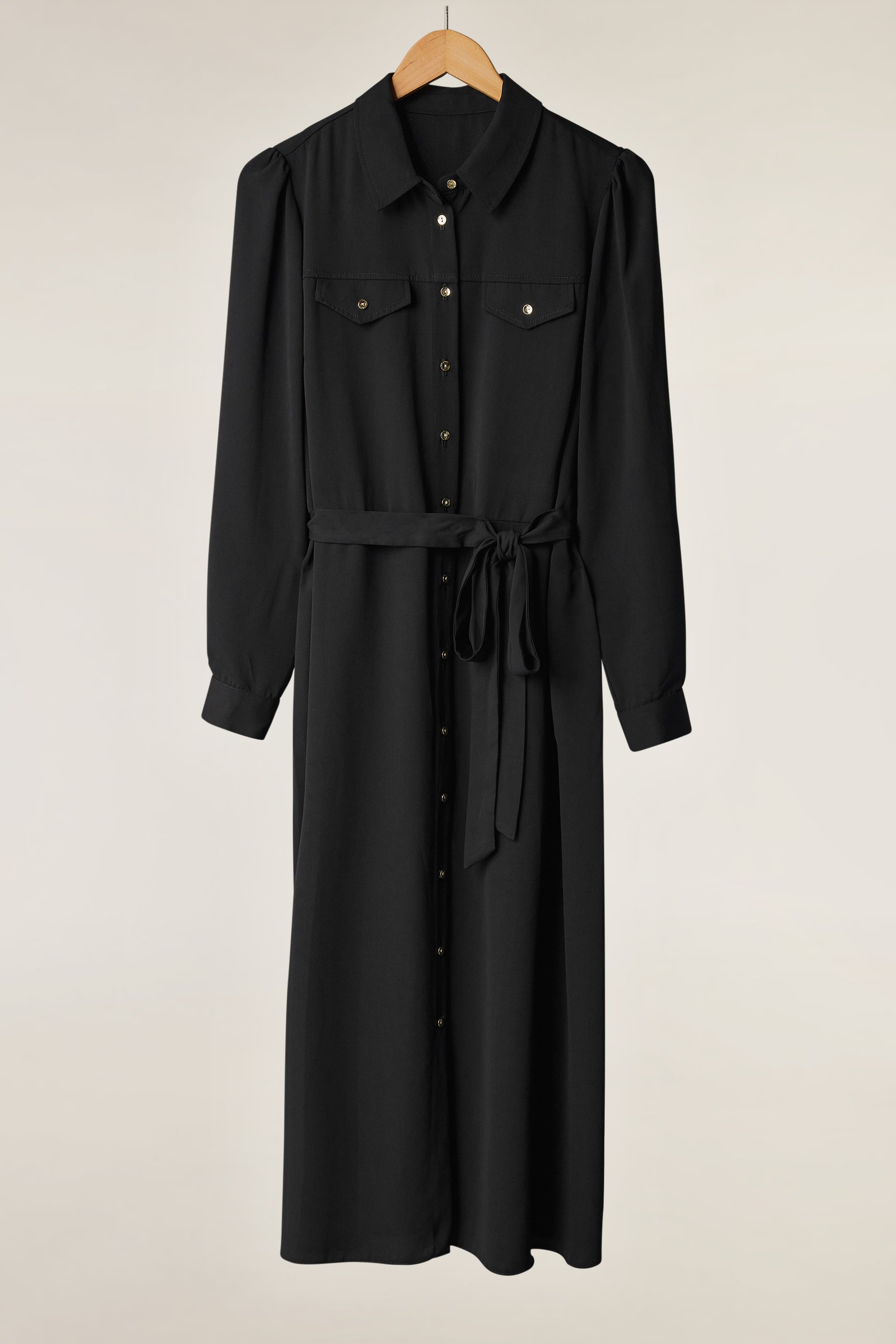 EVANS Plus Size Black Tie Waist Utility Dress | Evans