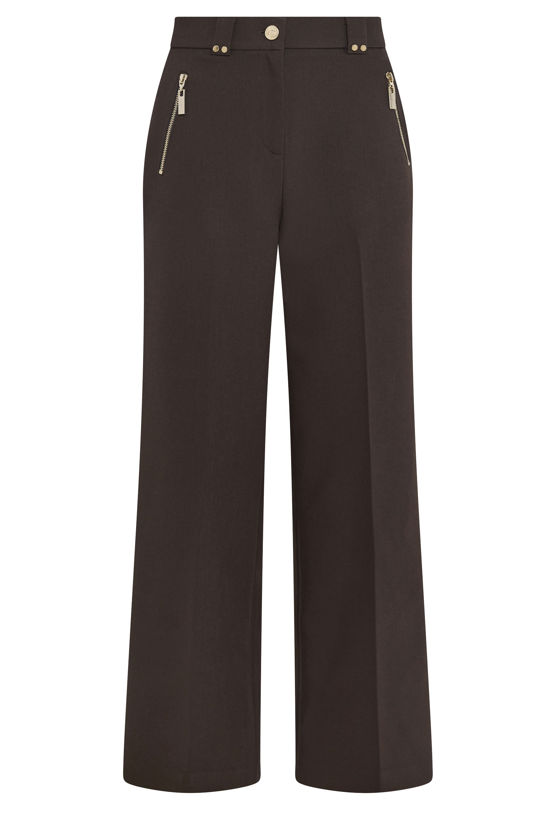 STAR Chocolate Brown Tailored Wide Leg Trousers | StarByJM 5