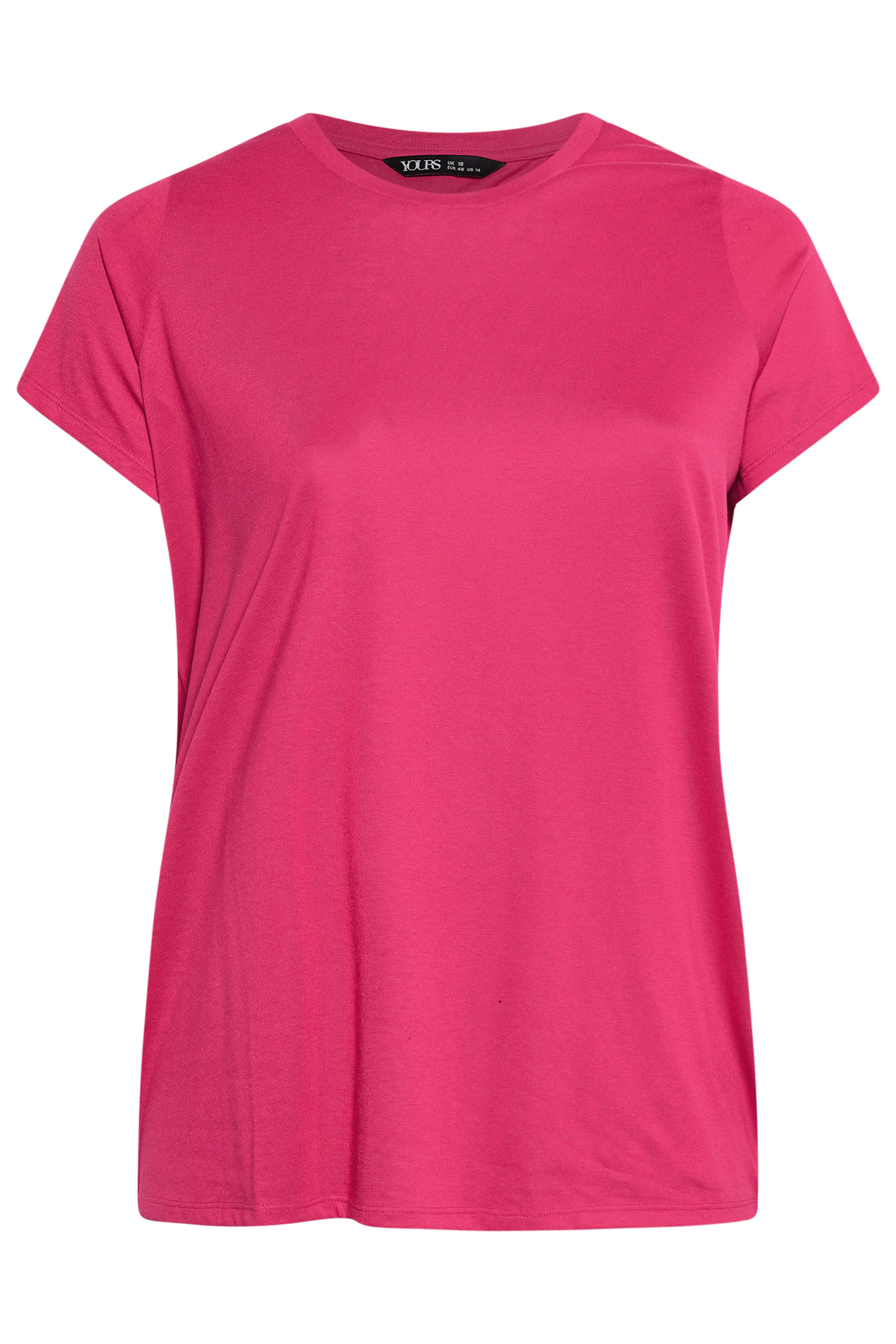 YOURS Plus Size Hot Pink Core T-Shirt | Yours Clothing 5