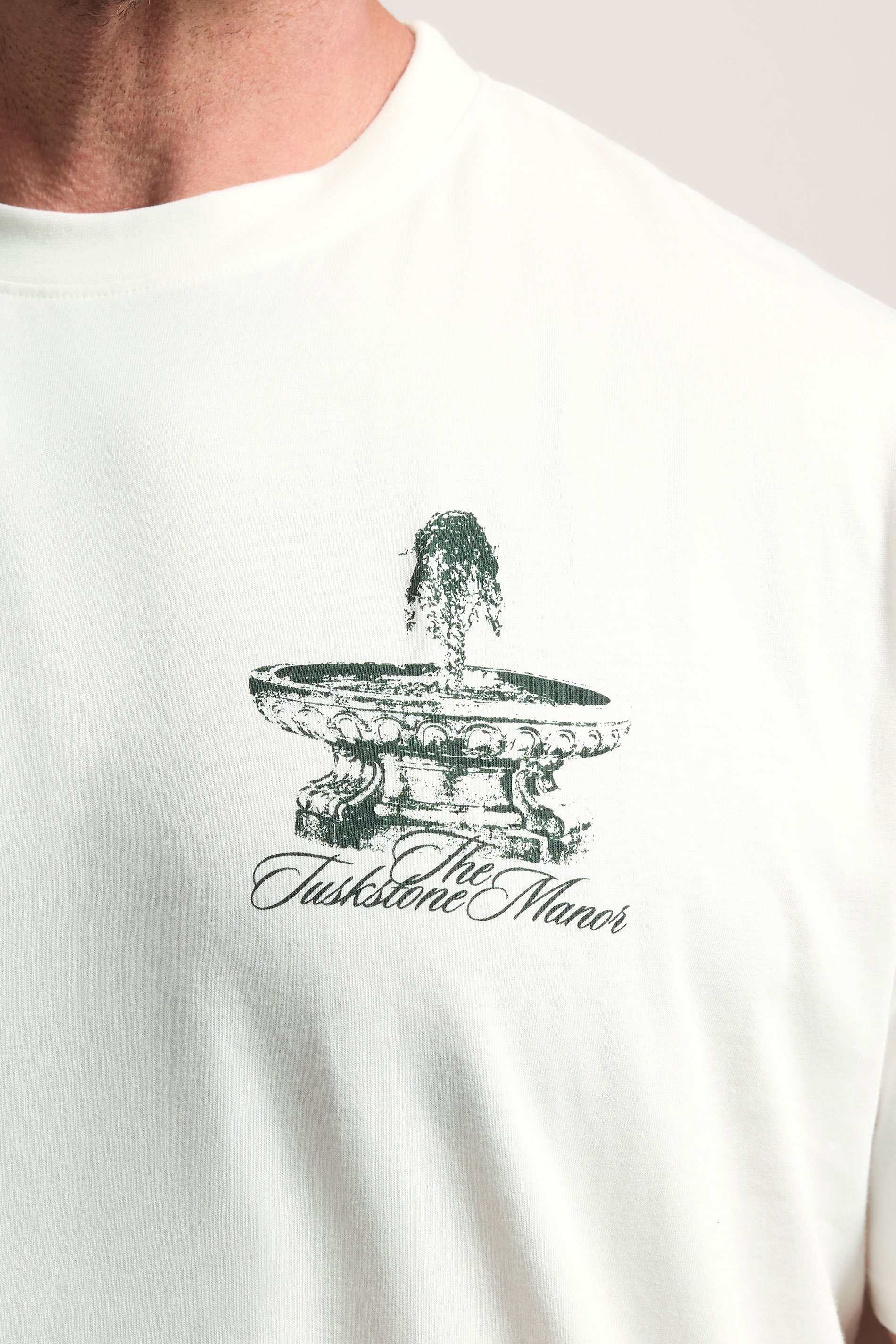 BadRhino Big & Tall White Extra Long 'The Tuskstone Manor' Graphic T-Shirt | BadRhino 5