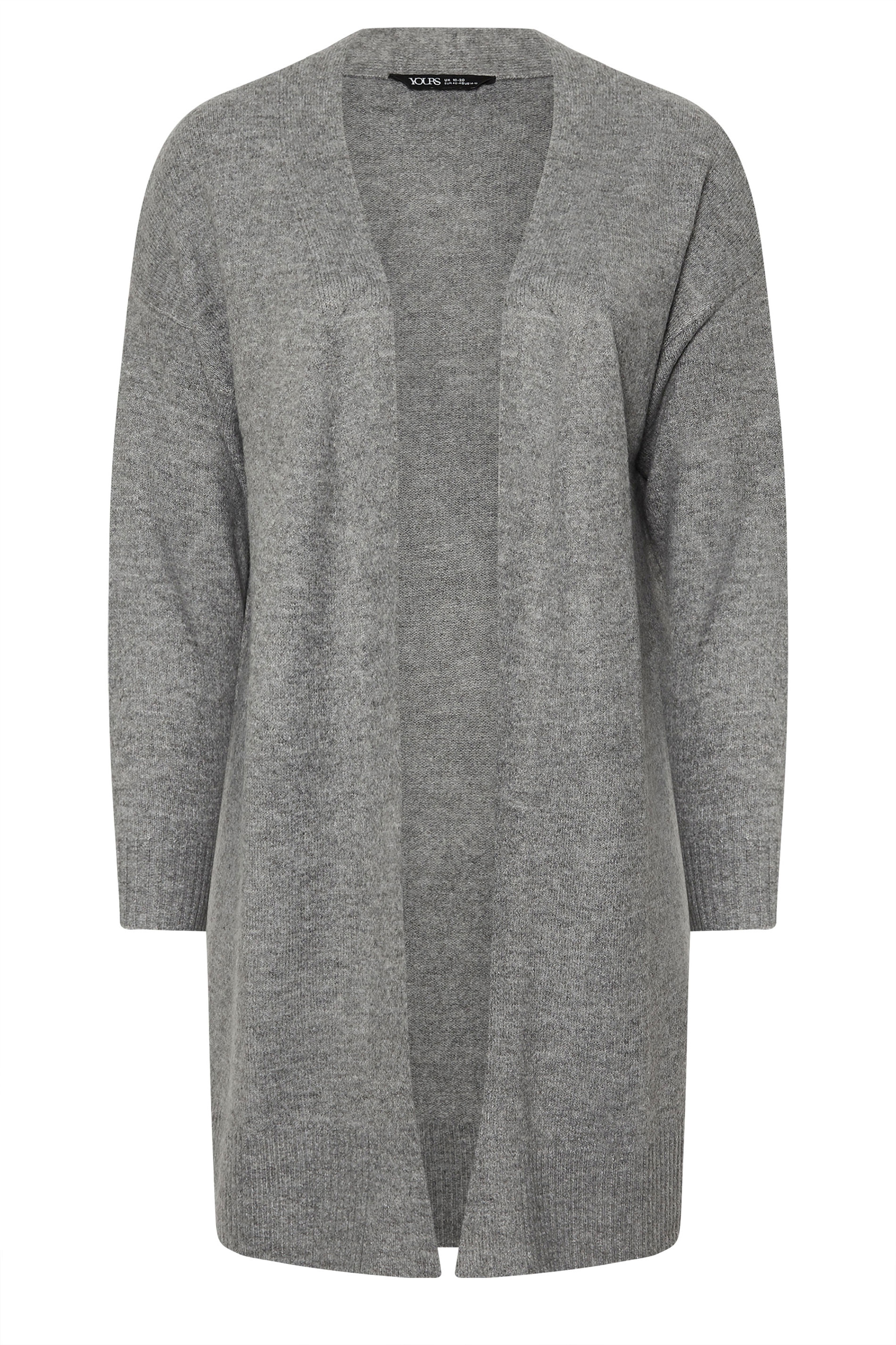 YOURS Plus Size Grey Soft Touch Knitted Cardigan | Yours Clothing 5