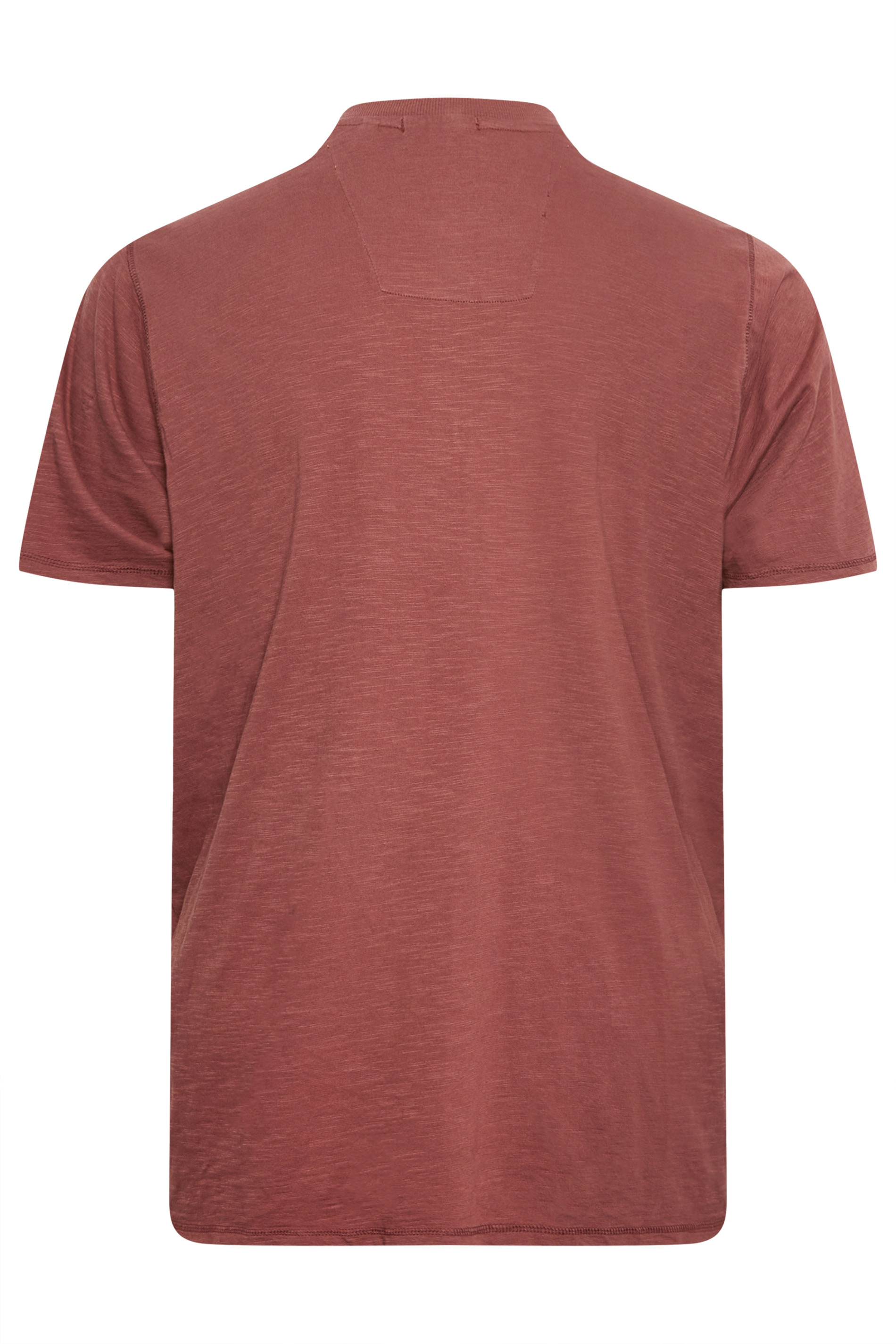 BadRhino Big & Tall Wine Red Y Neck Slub T-Shirt | BadRhino 4