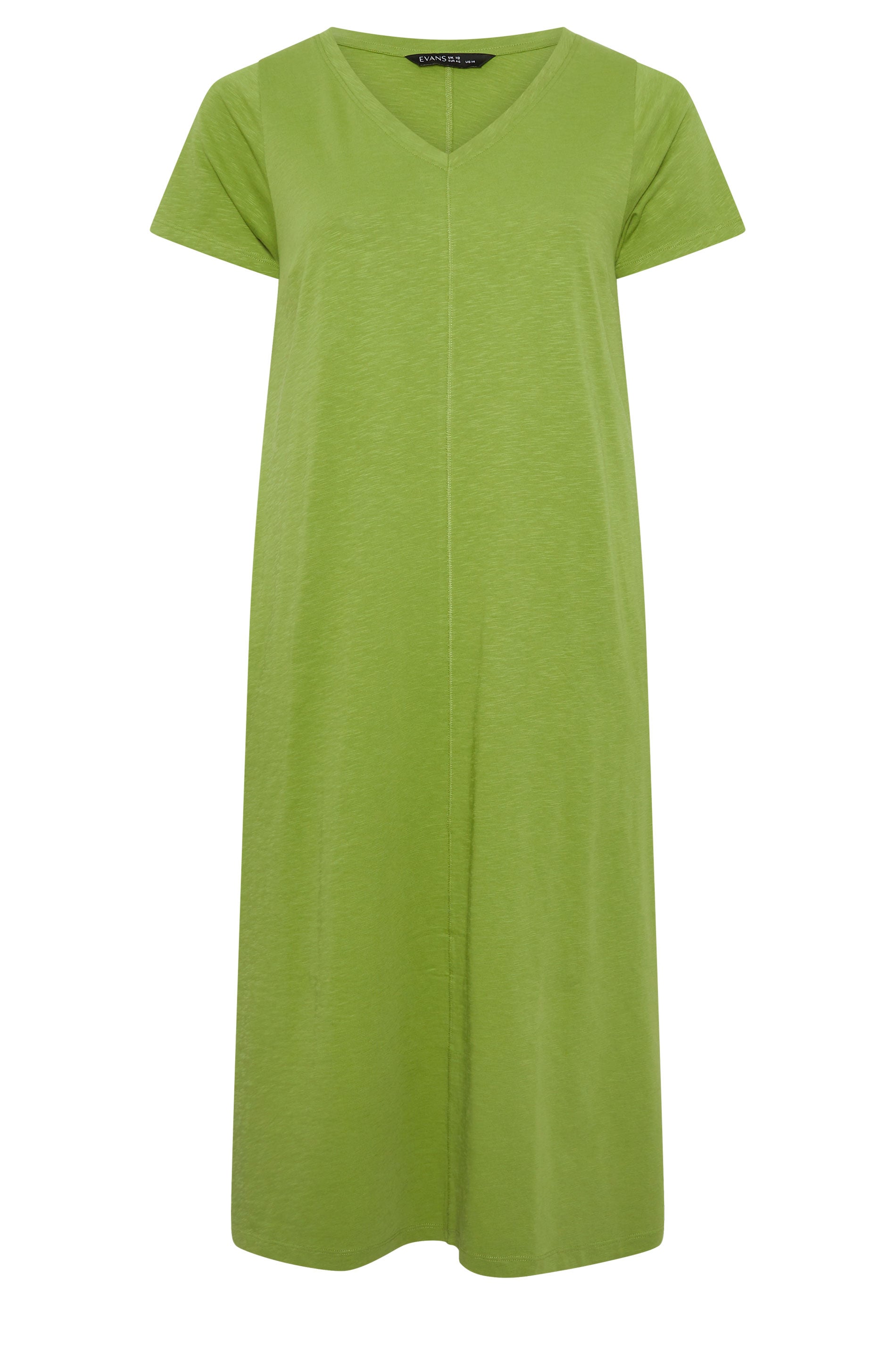 EVANS Plus Size 2 Pack Green & Navy Blue Cotton Dresses | Evans 9