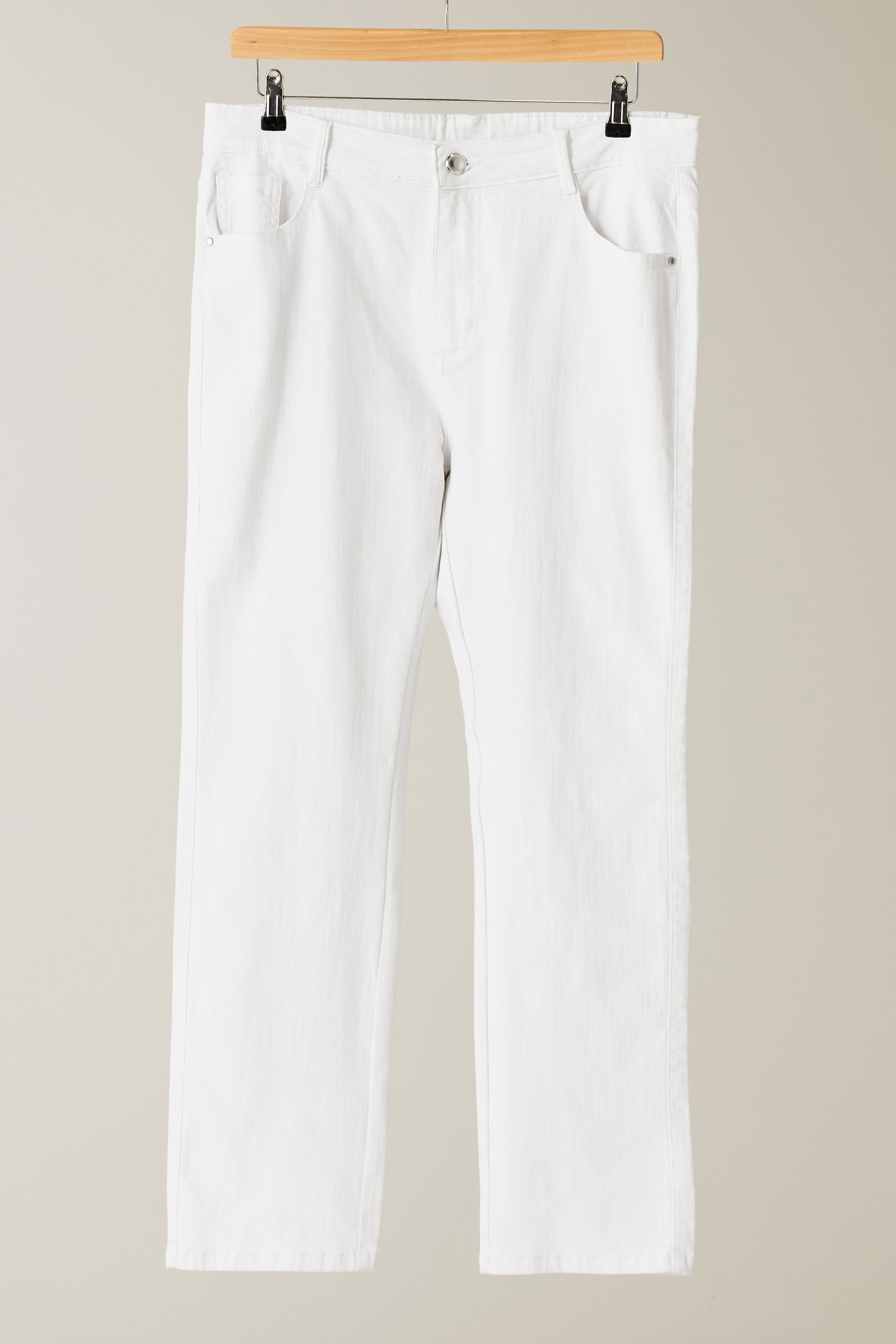 EVANS Plus Size White Denim Straight Leg Jeans | Evans 6