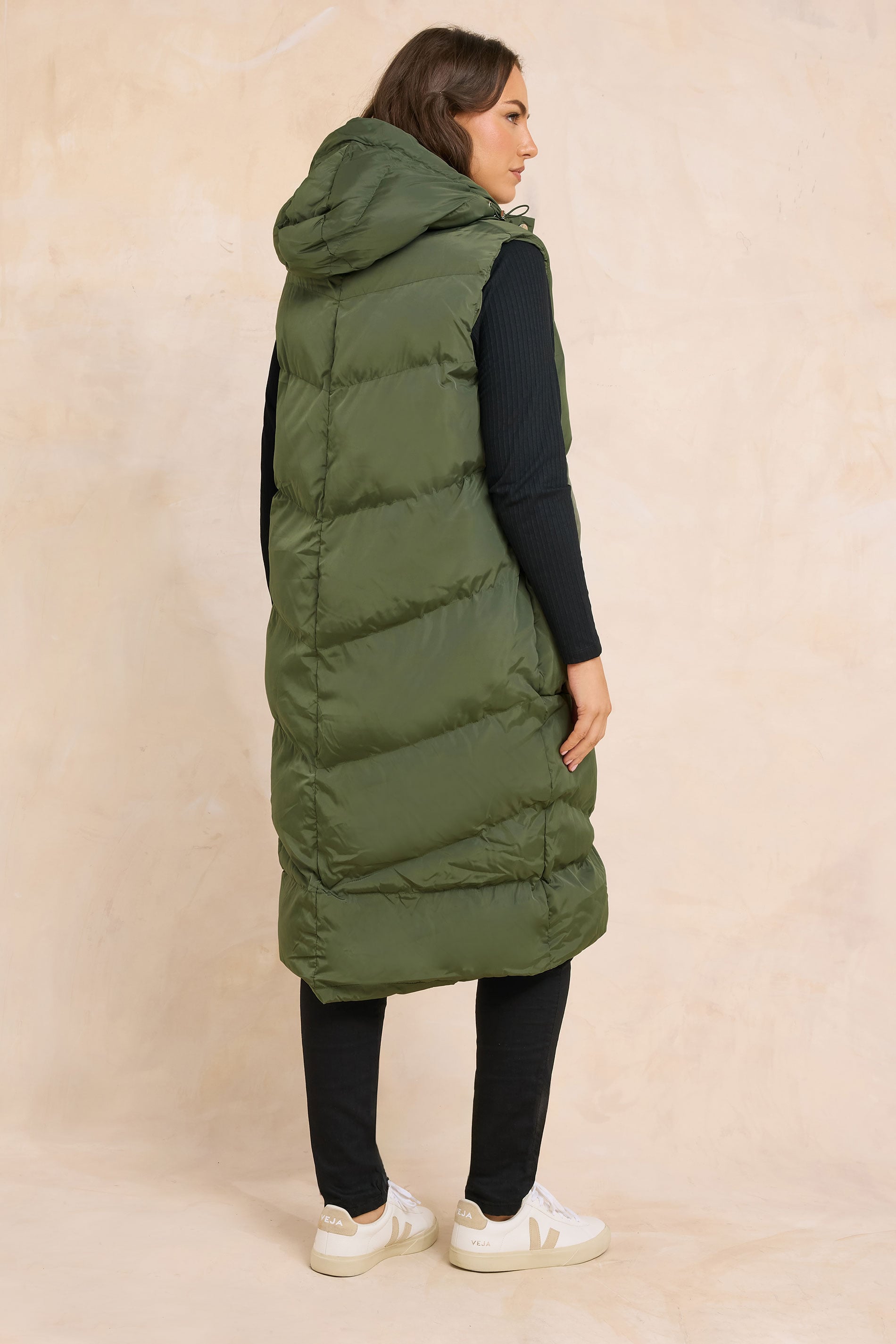 EVANS Plus Size Khaki Green Padded Gilet | Evans 4
