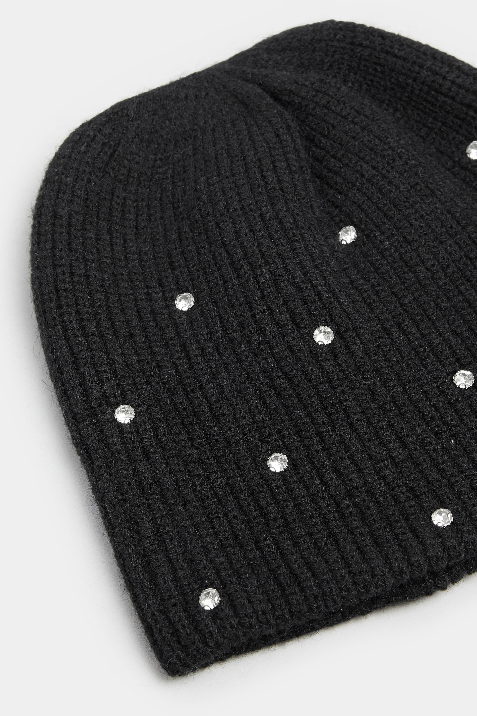 Black Diamante Beanie | Yours Clothing 2