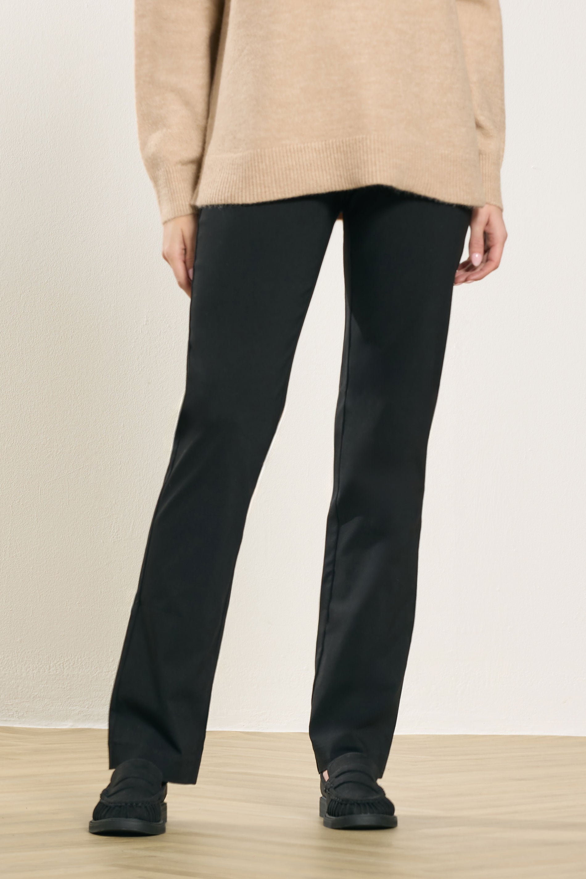 M&Co Black Straight Leg Bengaline Trousers | M&Co  3