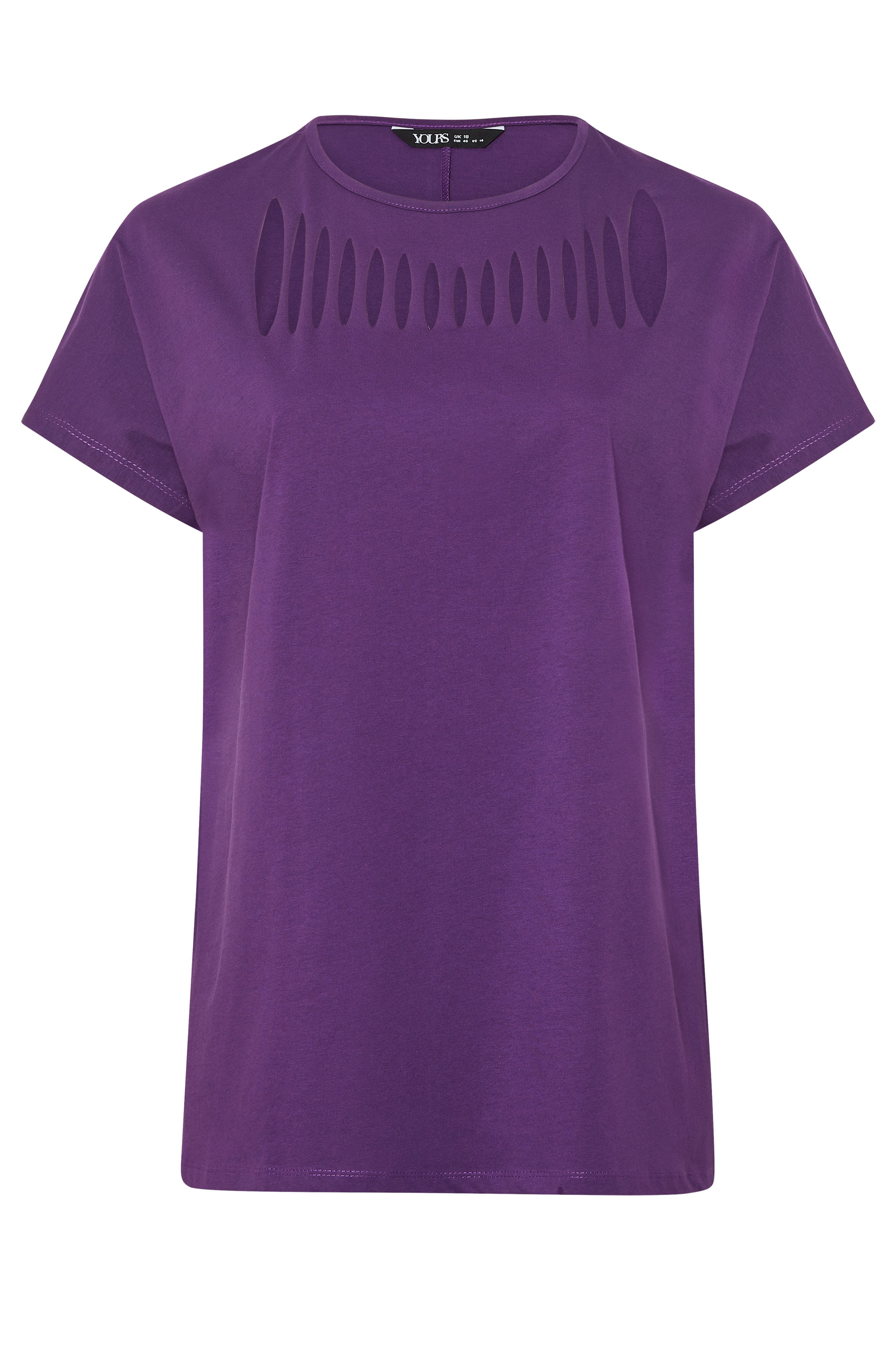YOURS Plus Size Purple Slash Detail Top | Yours Clothing 5