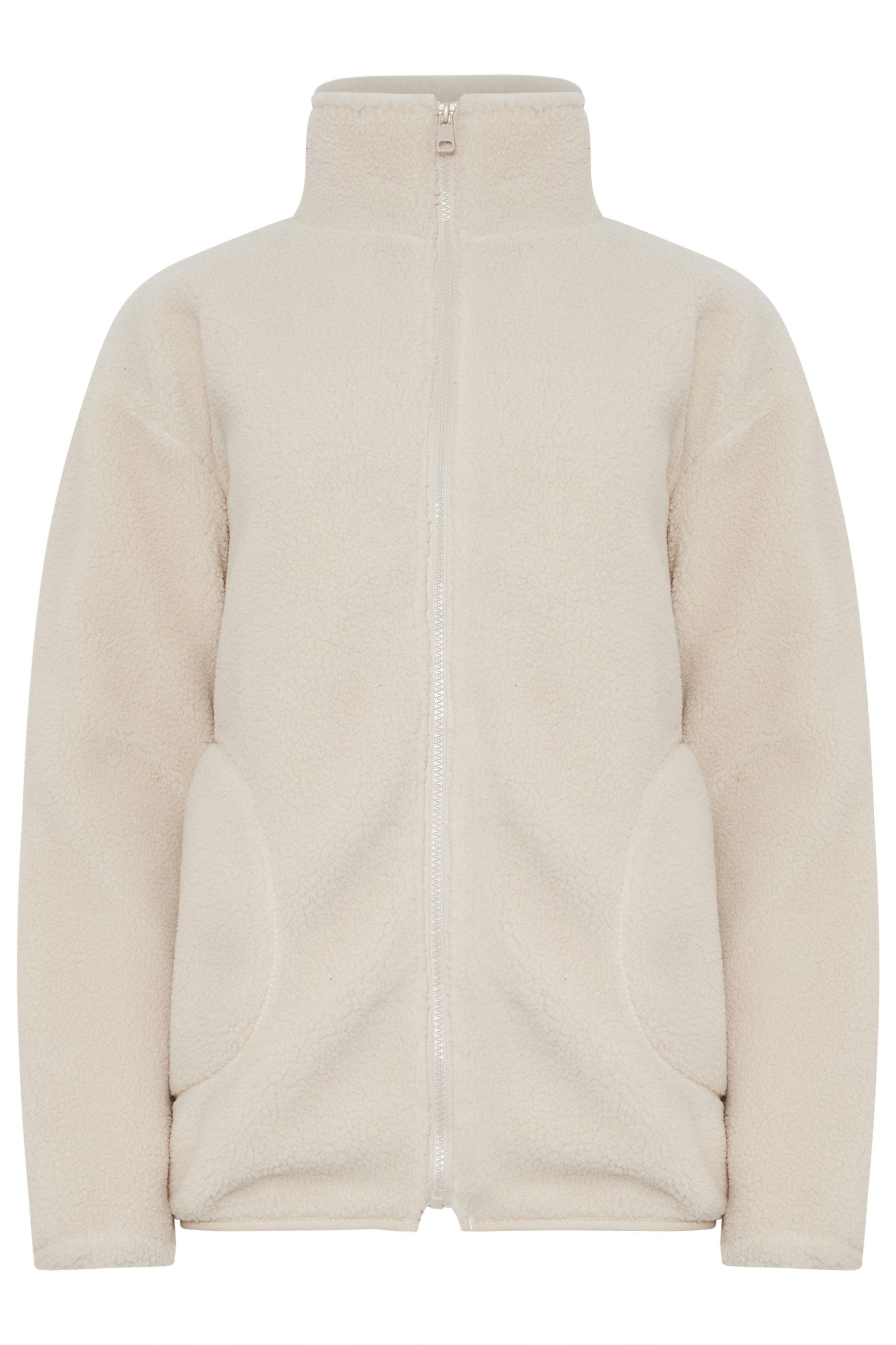 LTS Tall Ivory White Zip Fleece Jacket | Long Tall Sally 6