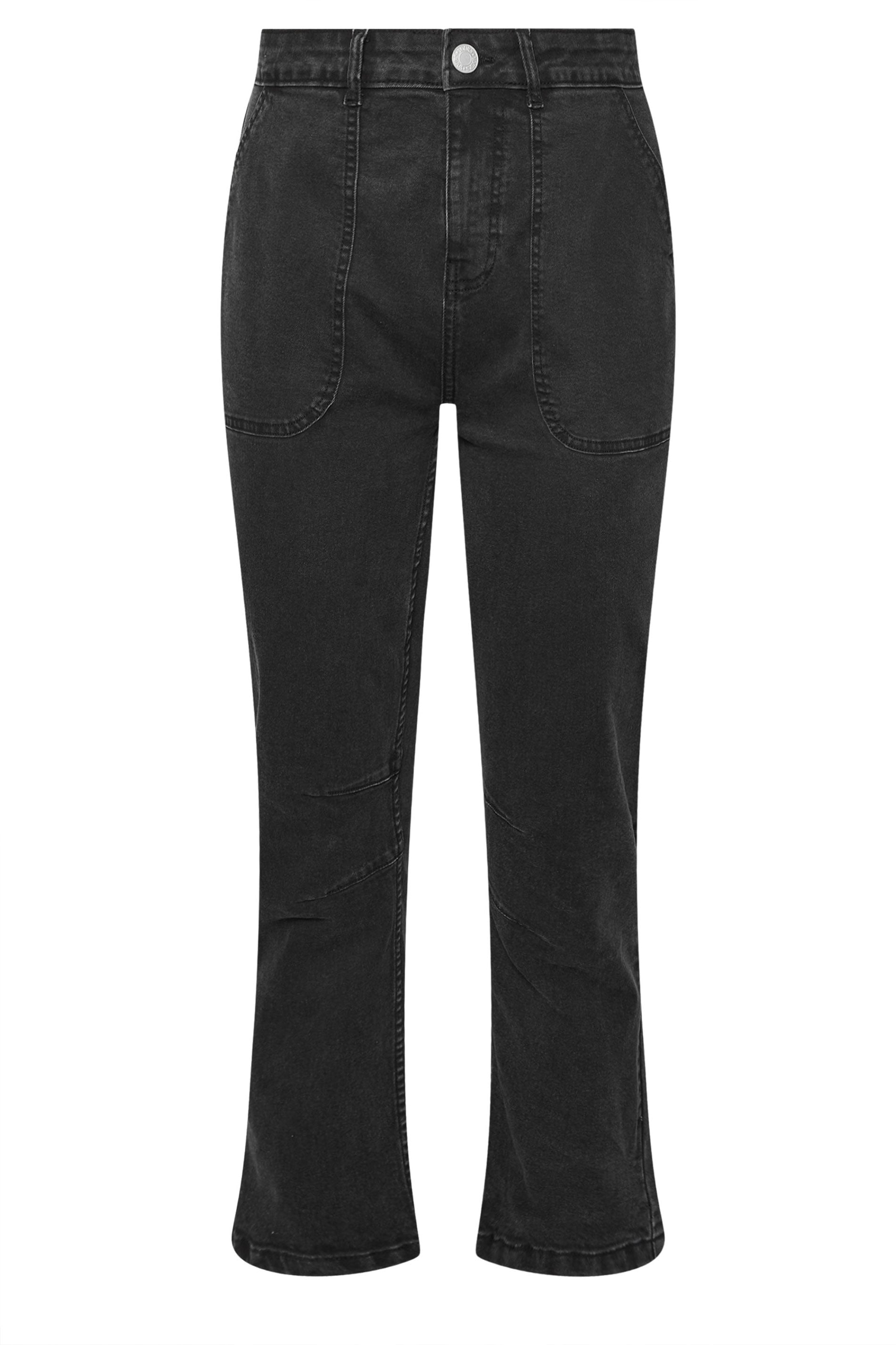 YOURS Plus Size Washed Black Slim Barrel Jeans | Yours Clothing 5