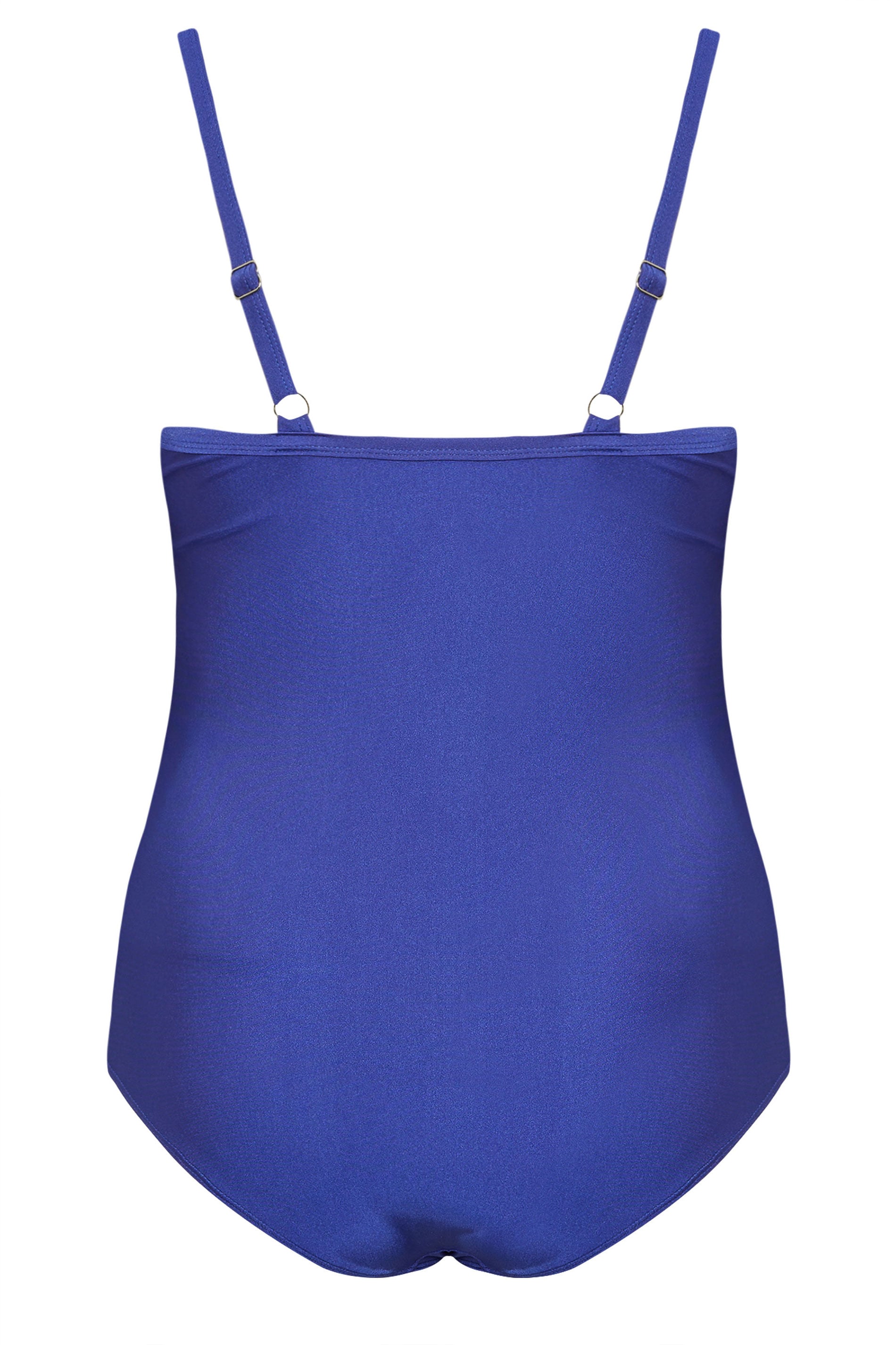 YOURS Plus Size Blue Super Sculpt Crossover Swimsuit | Yours Clothing 6