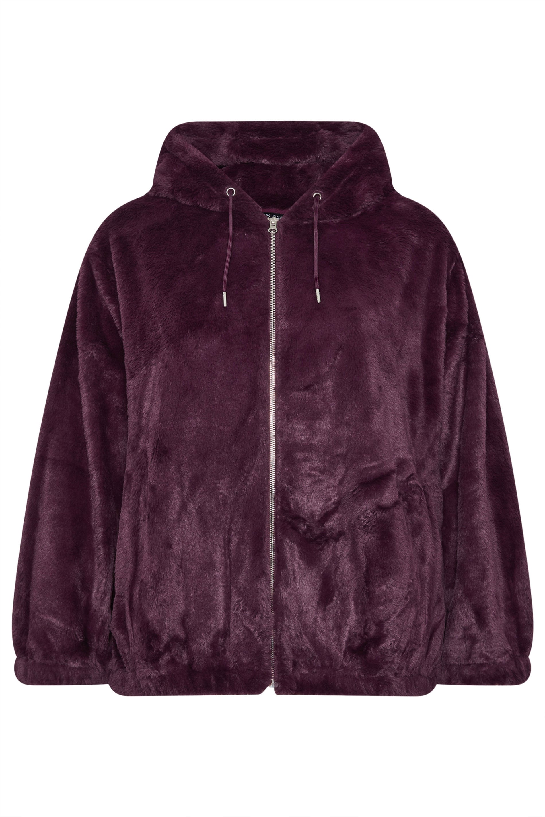 YOURS Plus Size Burgundy Red Faux Fur Hooded Jacket | Yours Clothing 7