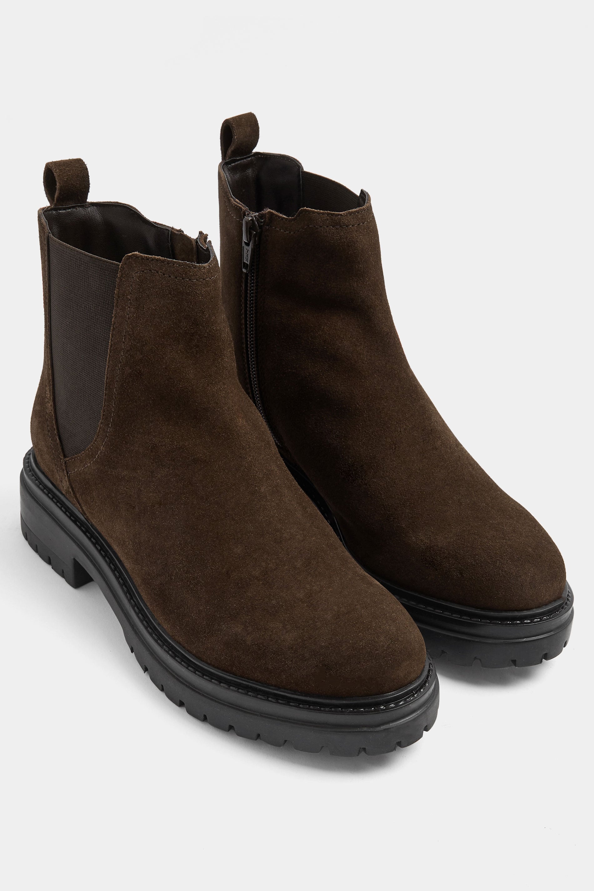 Chocolate Brown Suede Chelsea Boots In Wide E Fit | Yours Clothing 3