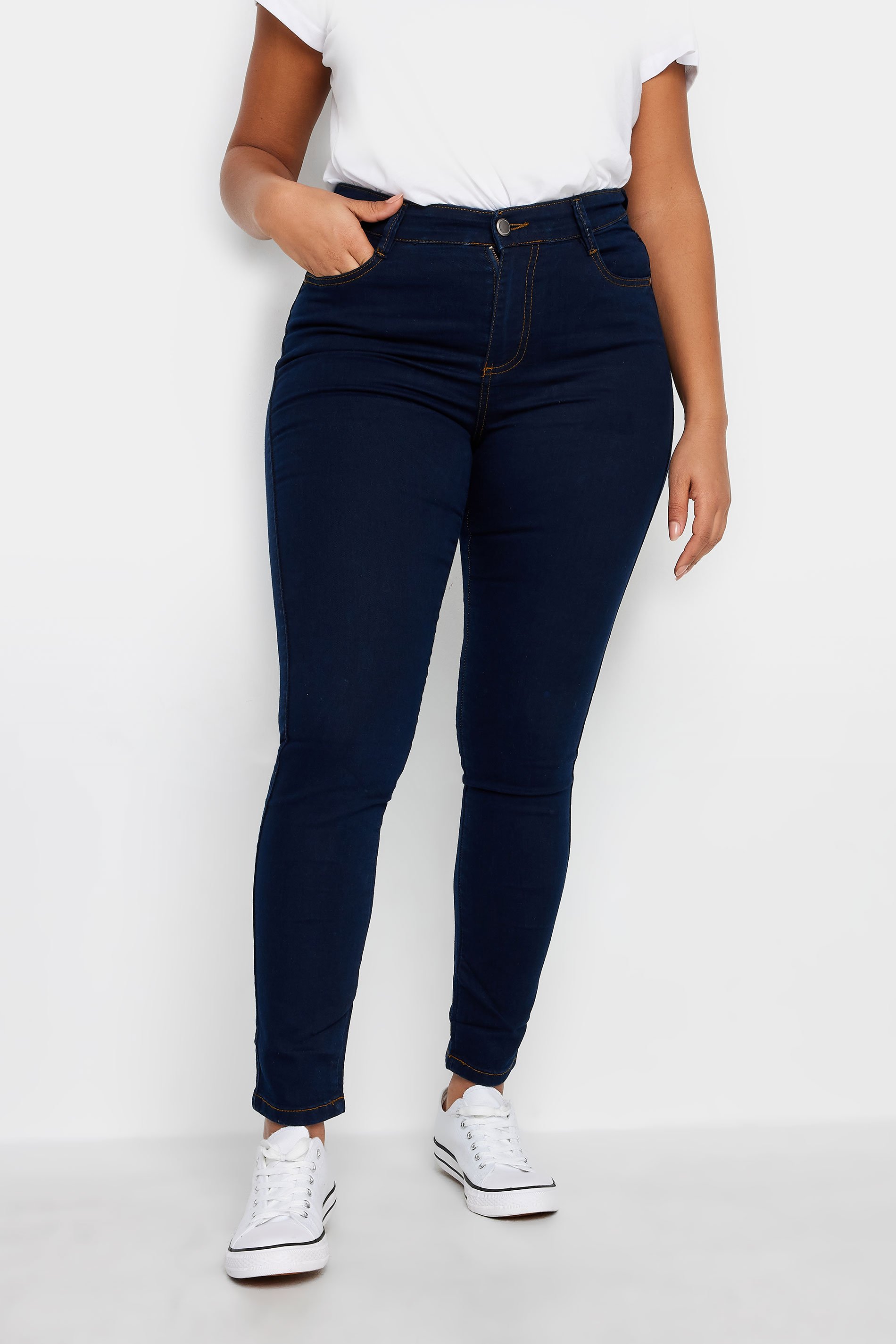 EVANS Plus Size Fit Blue Denim Skinny Jeans | Evans 1