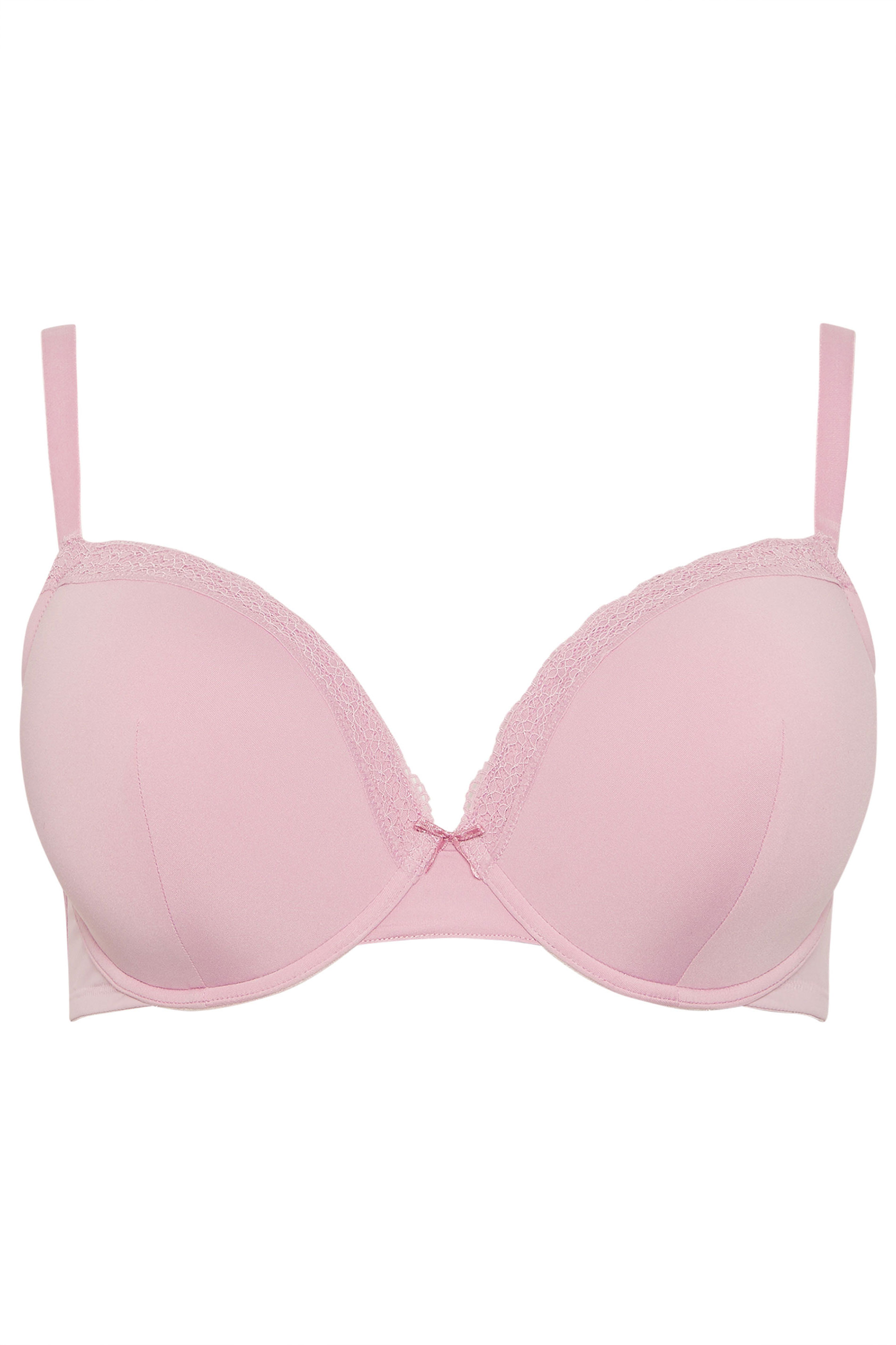 YOURSET 3 PACK Plus Size Purple & Pink Lace Trim Padded T-Shirt Bras | Yours Clothing 10