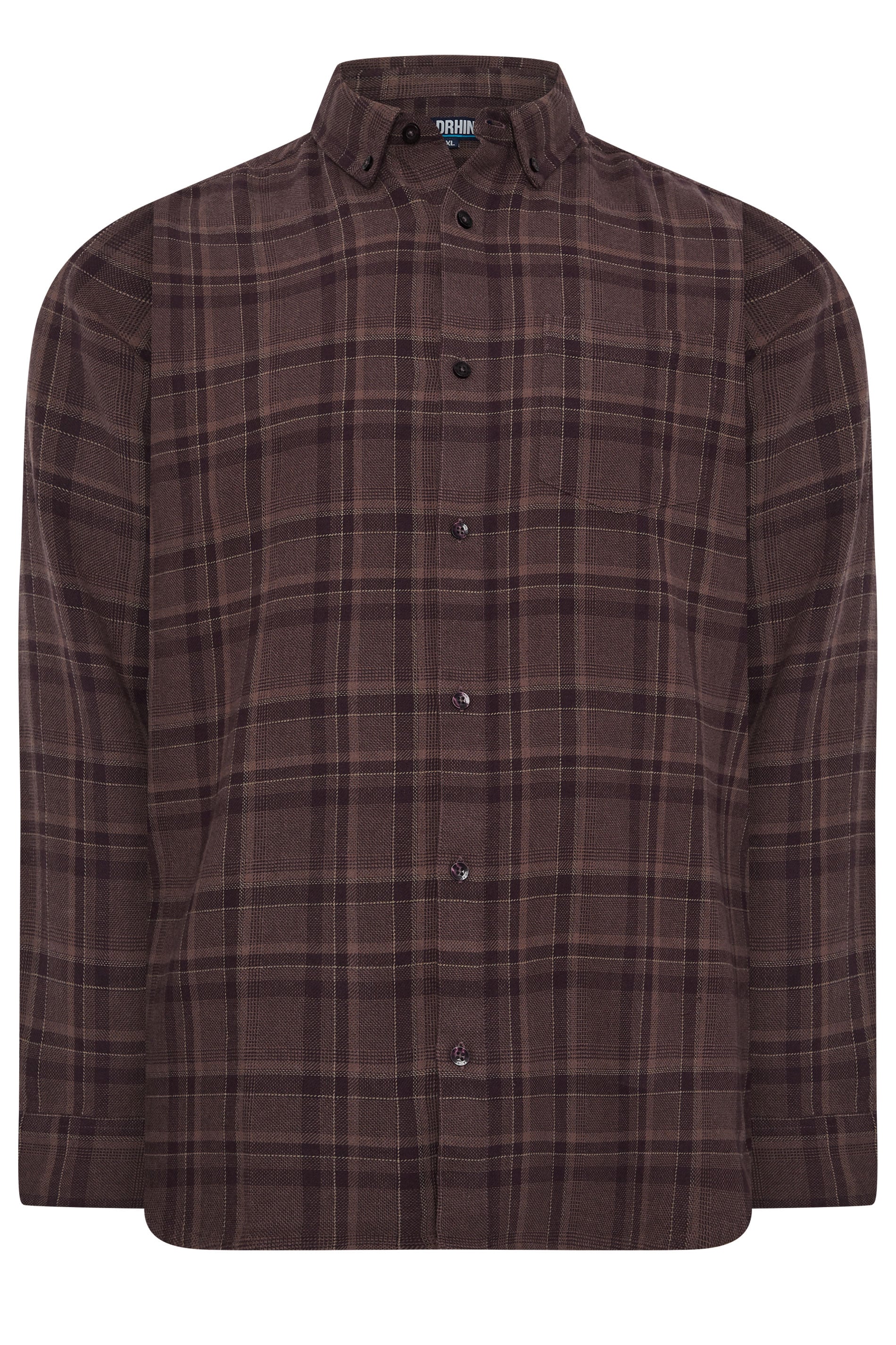 BadRhino Big & Tall Burgundy Red Check Long Sleeve Shirt | BadRhino 5
