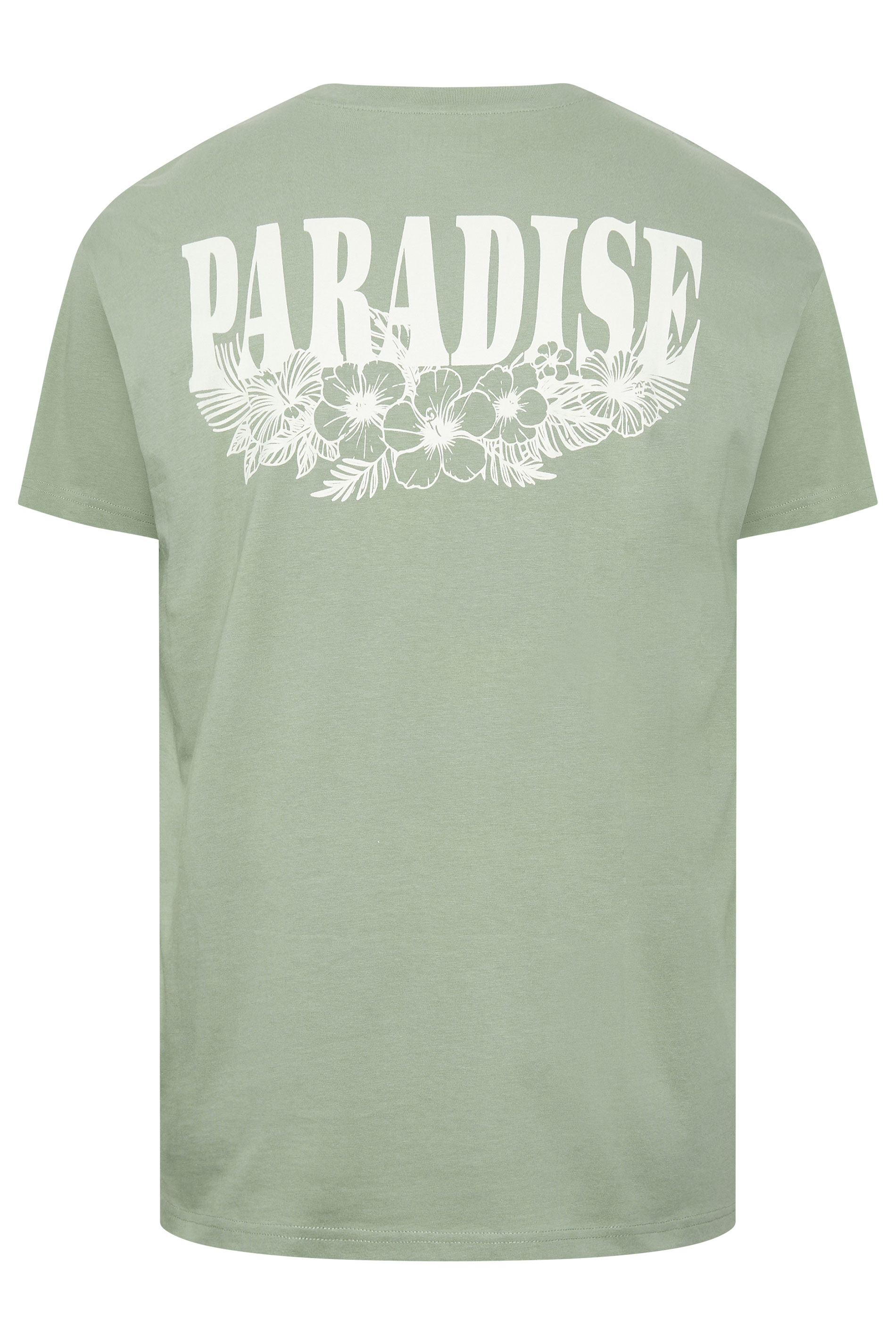 BadRhino Big & Tall Green Extra Long 'Paradise' Graphic T-Shirt 7