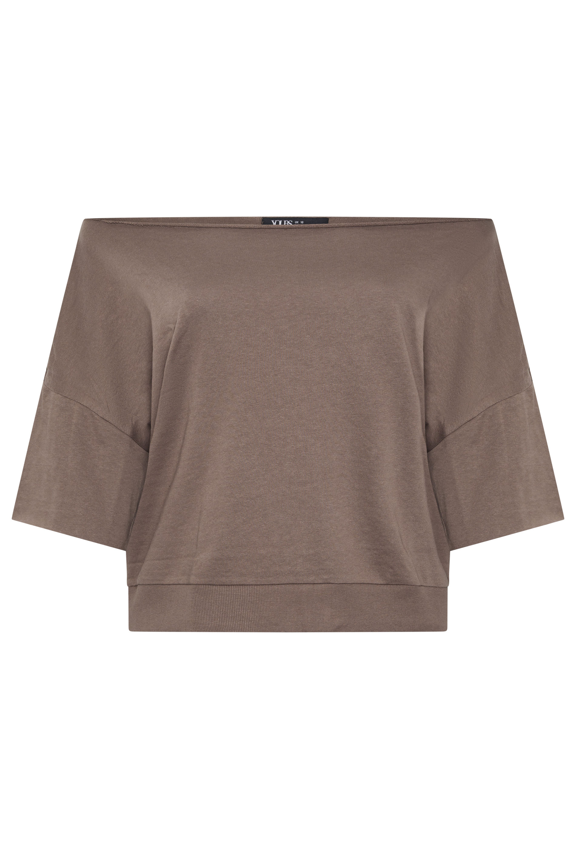 YOURS Plus Size Brown Off Shoulder Sweatshirt | Yours Clothing 5