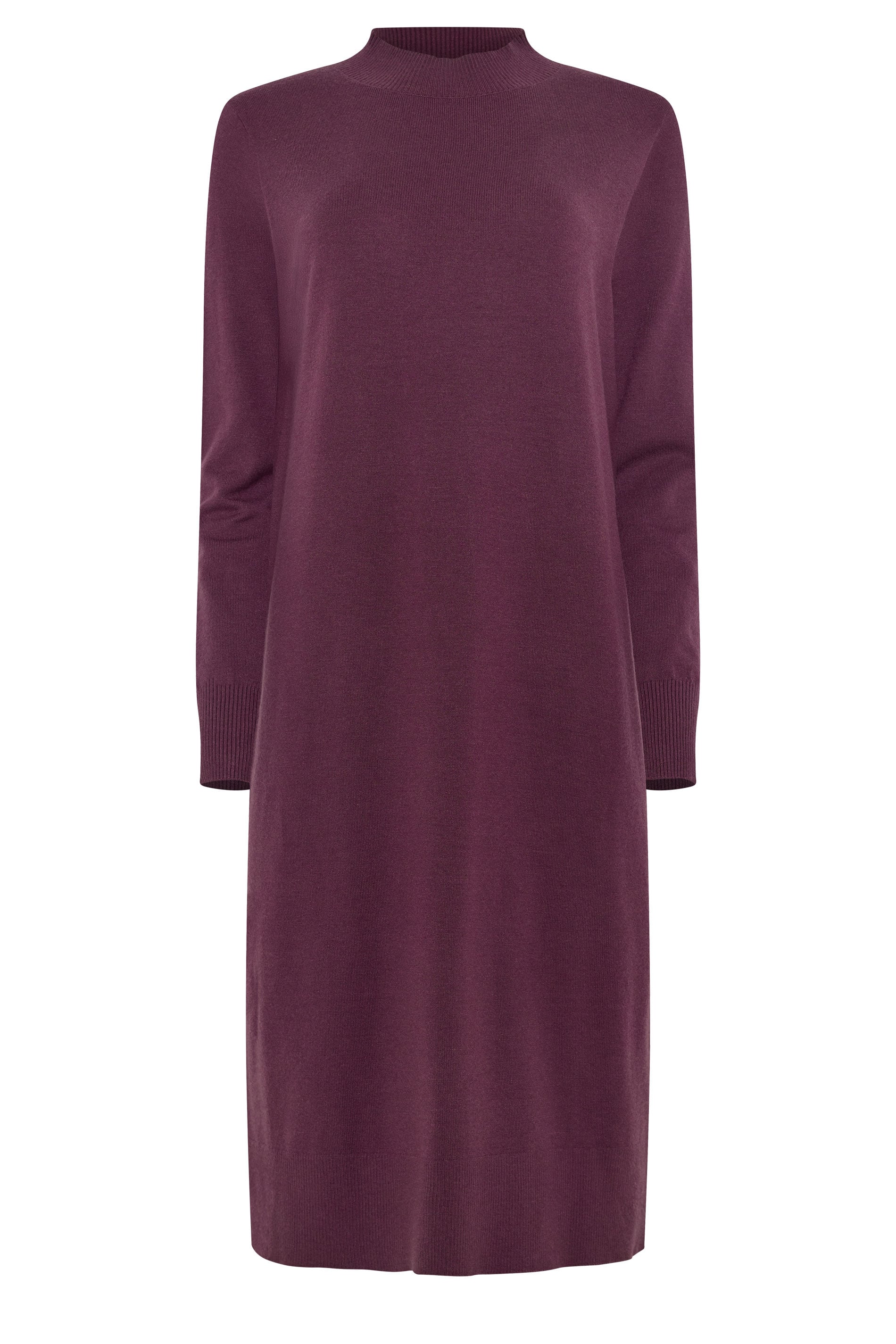 M&Co Purple Funnel Neck Knitted Midi Dress | M&Co 5