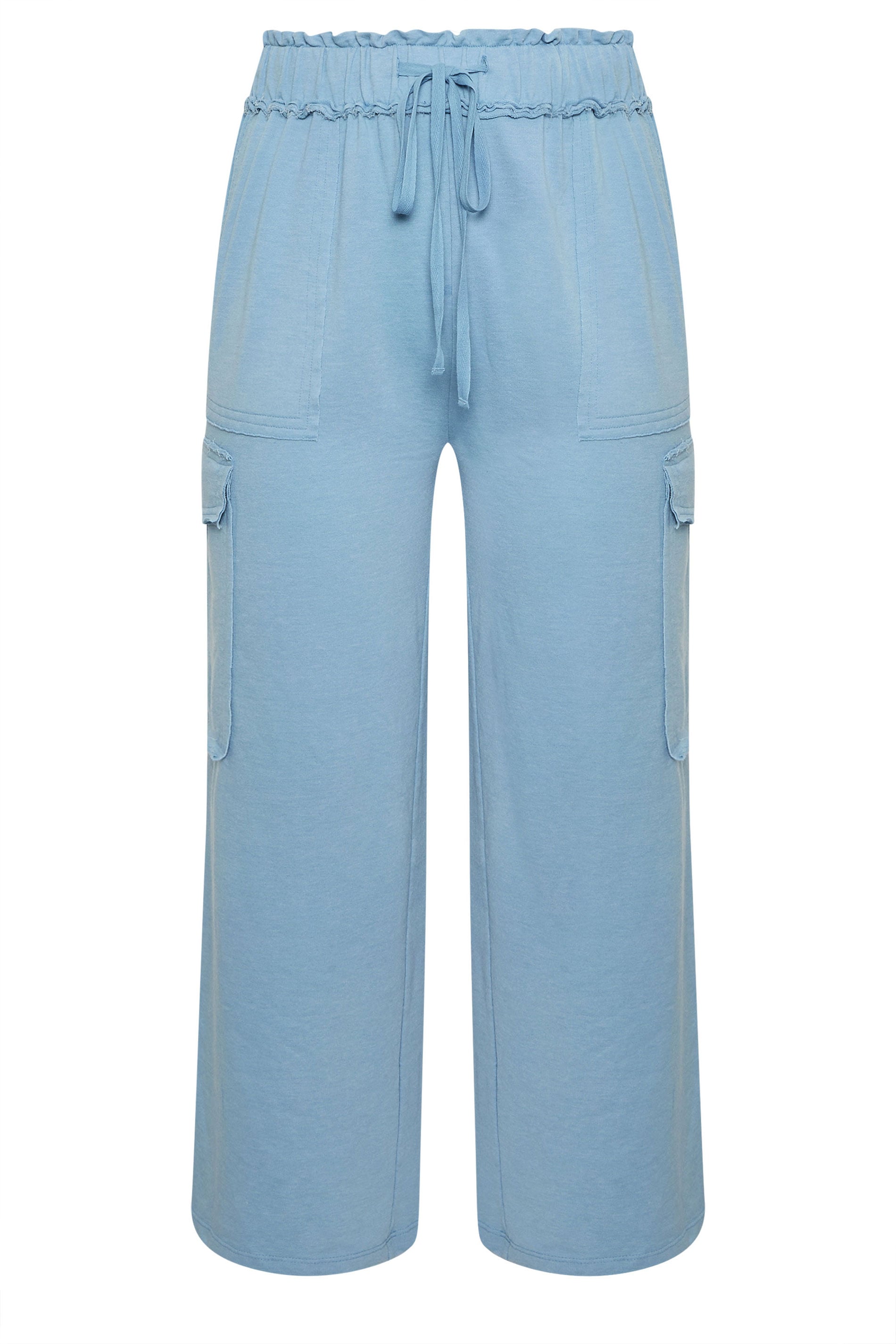LIMITED COLLECTION Plus Size Blue Washed Cargo Joggers | Yours Clothing 5