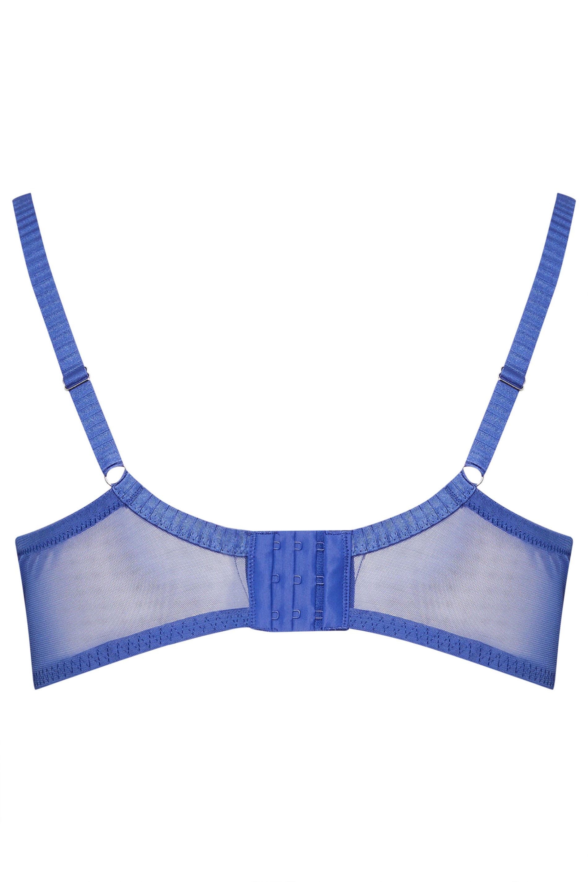 YOURS Plus Size Blue Floral Embroidered Plunge Bra | Yours Clothing 6