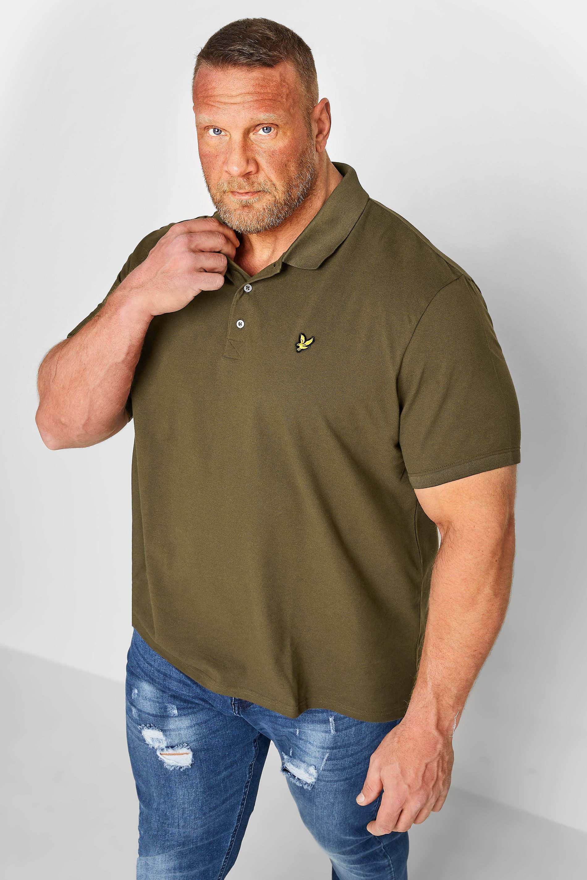 LYLE & SCOTT Khaki Green Logo Polo Shirt | BadRhino 1