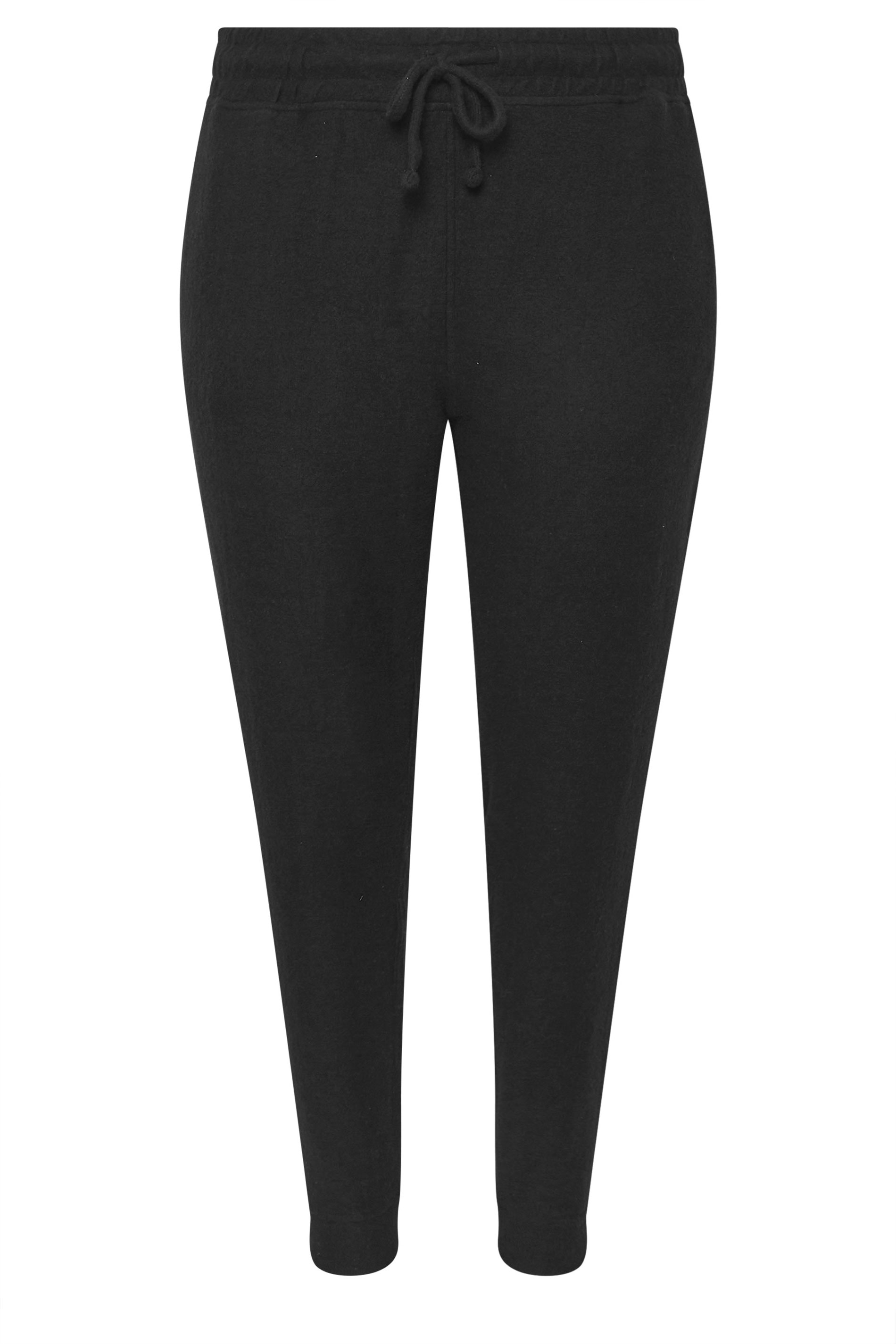 YOURS Plus Size Black Soft Touch Joggers | Yours Clothing 5