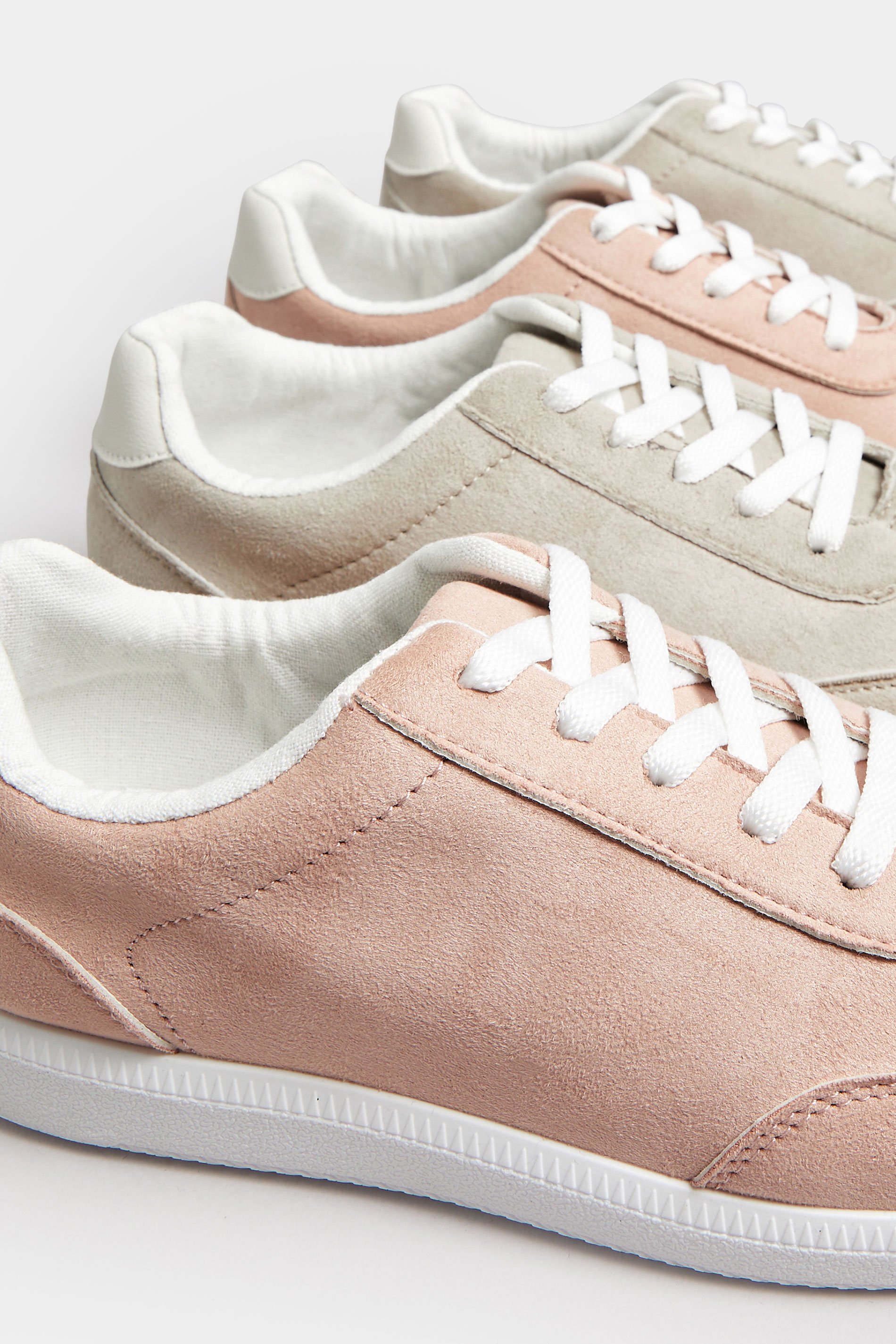 Pink Retro Trainers In Extra Wide EEE Fit | Yours Clothing 6