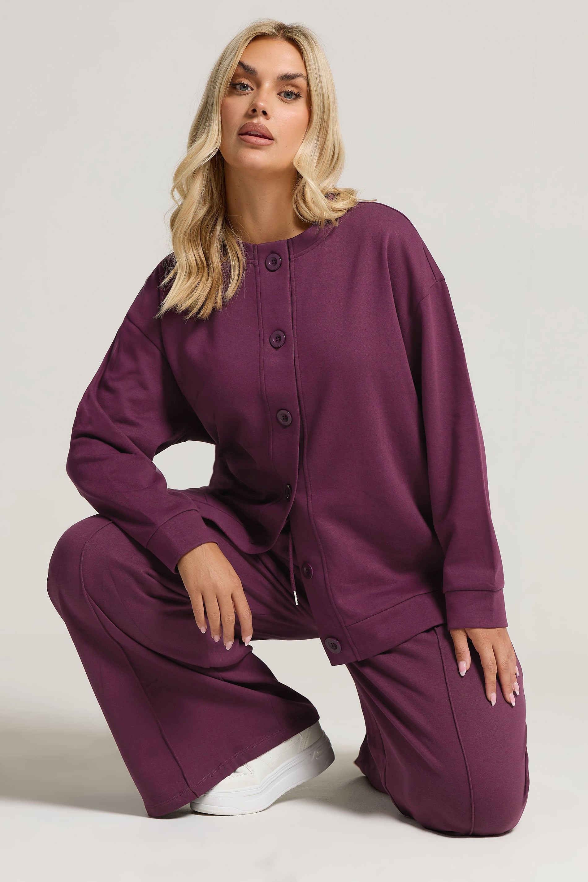 YOURS Plus Size Burgundy Red Button Cardigan | Yours Clothing 3