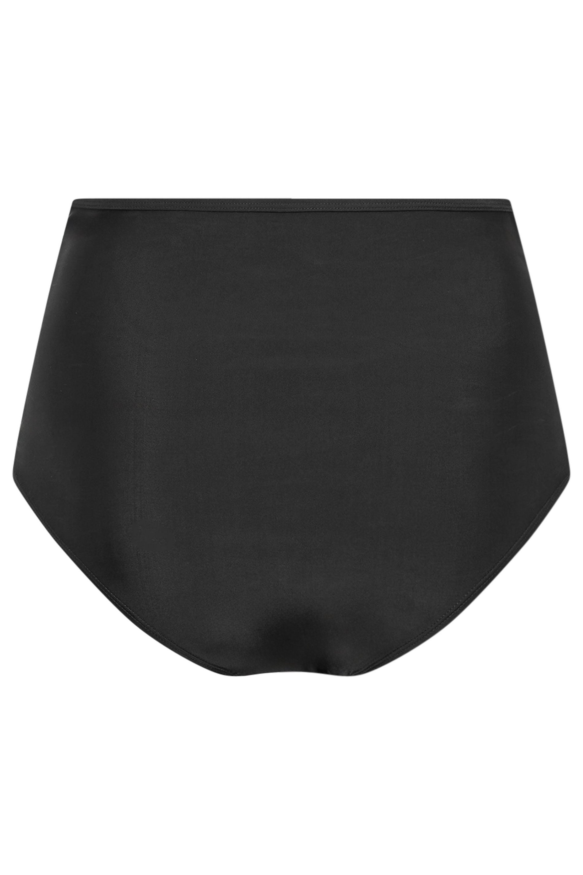 YOURS Plus Size Black Ruched Super High Waisted Tummy Control Bikini Briefs | Yours Clothing 10