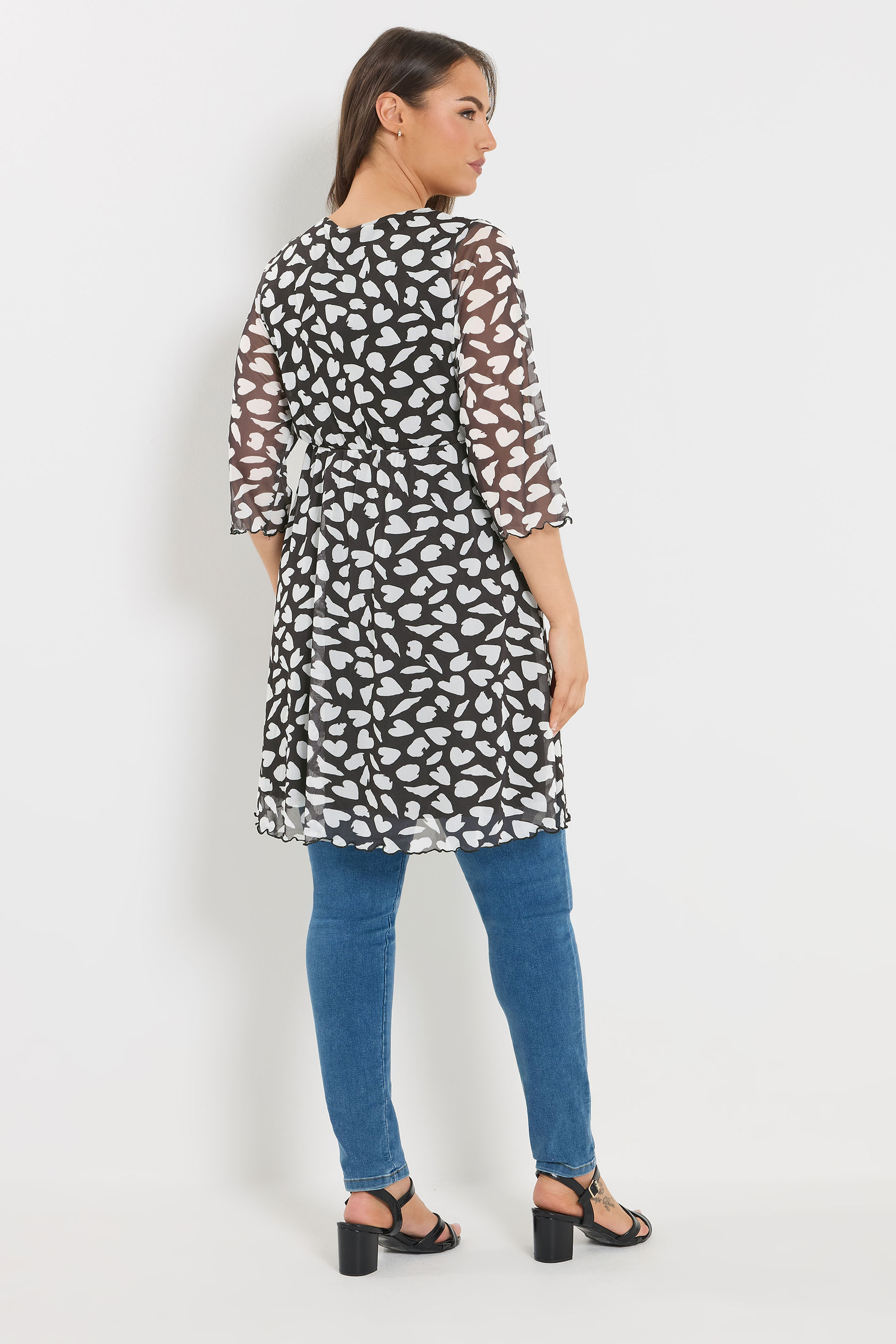 YOURS Plus Size Black Heart Tunic Top | Yours Clothing 4