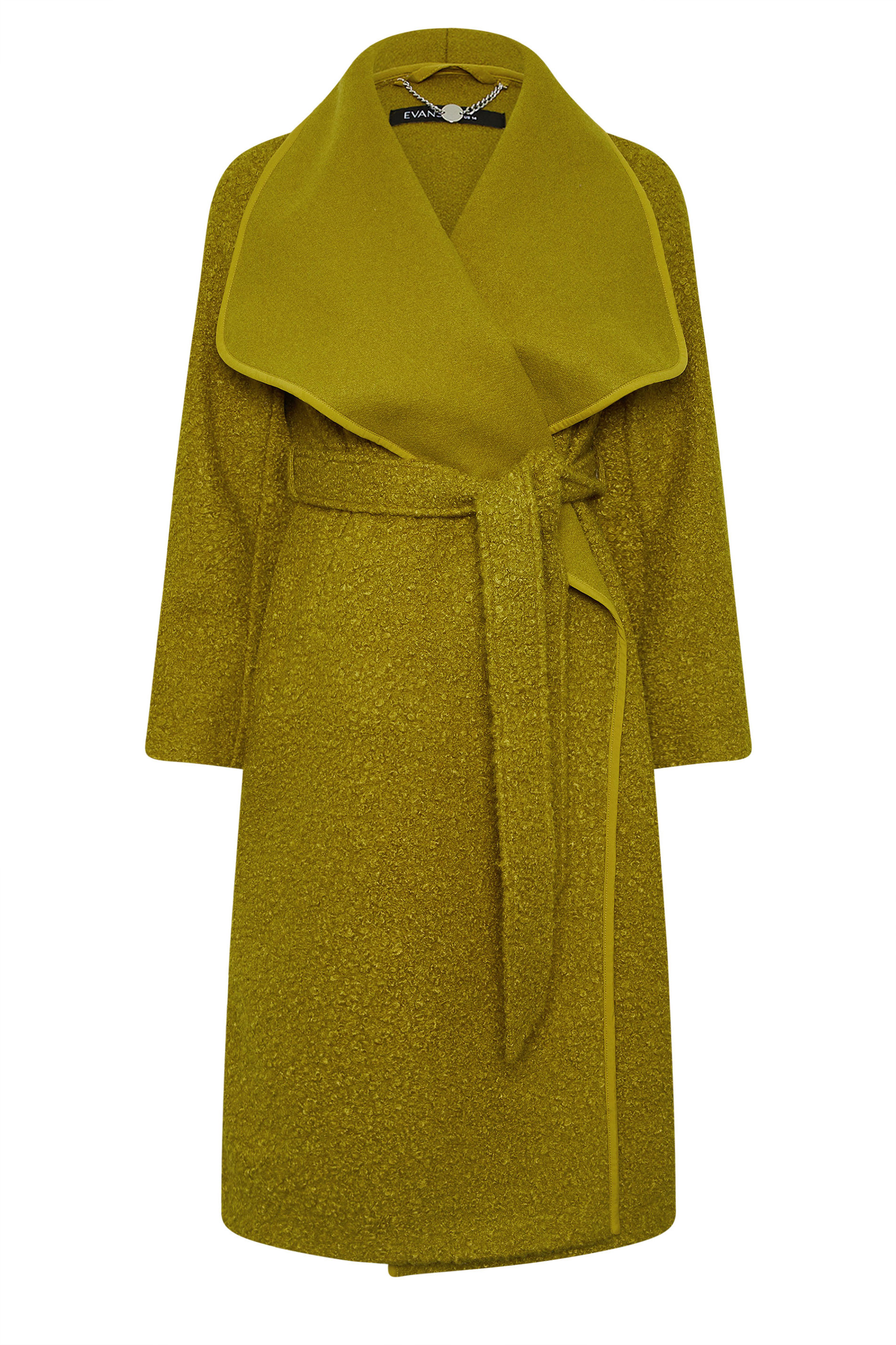 EVANS Plus Size Green Waterfall Coat | Evans 8