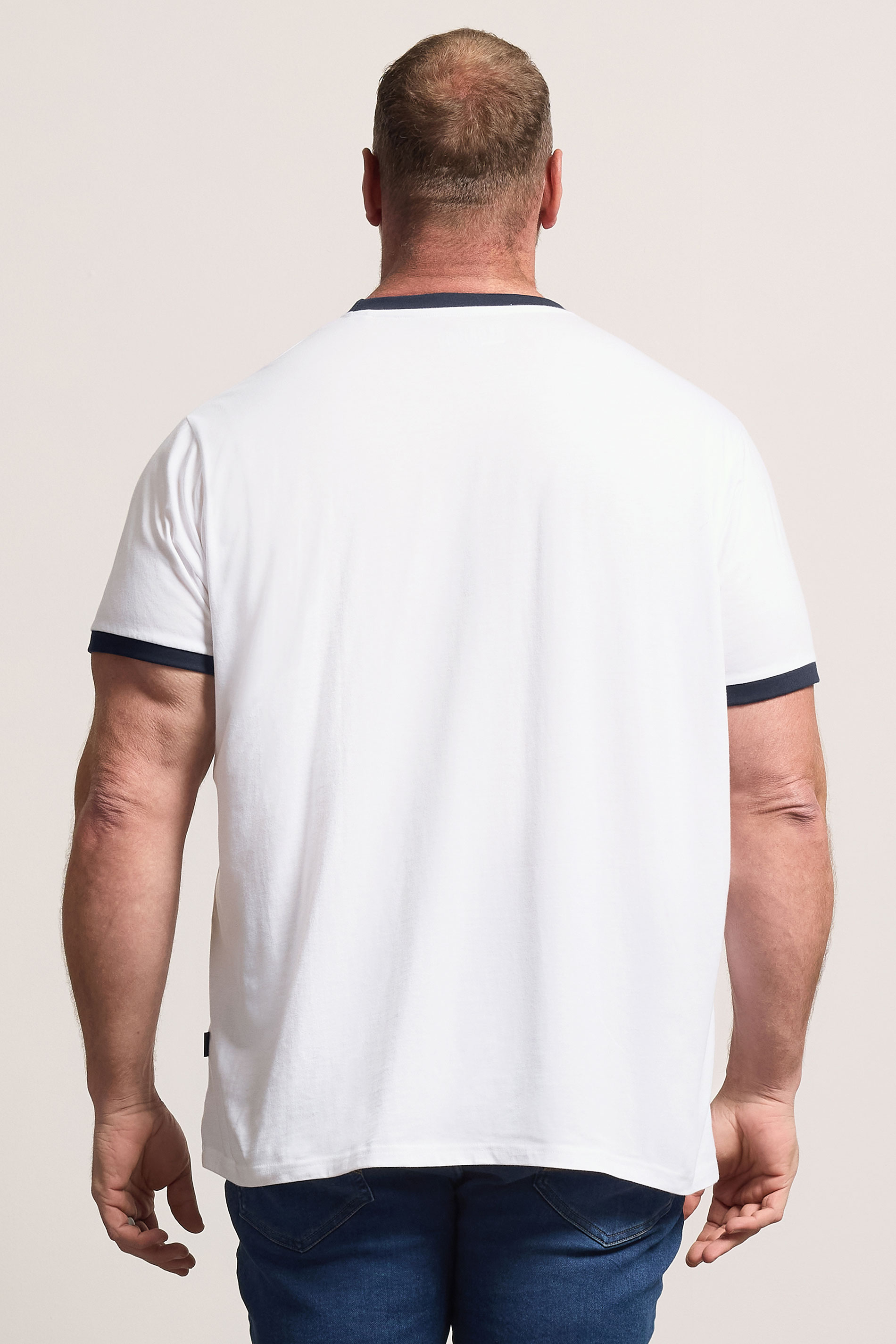 BadRhino Big & Tall White Ringer T-Shirt | BadRhino 2