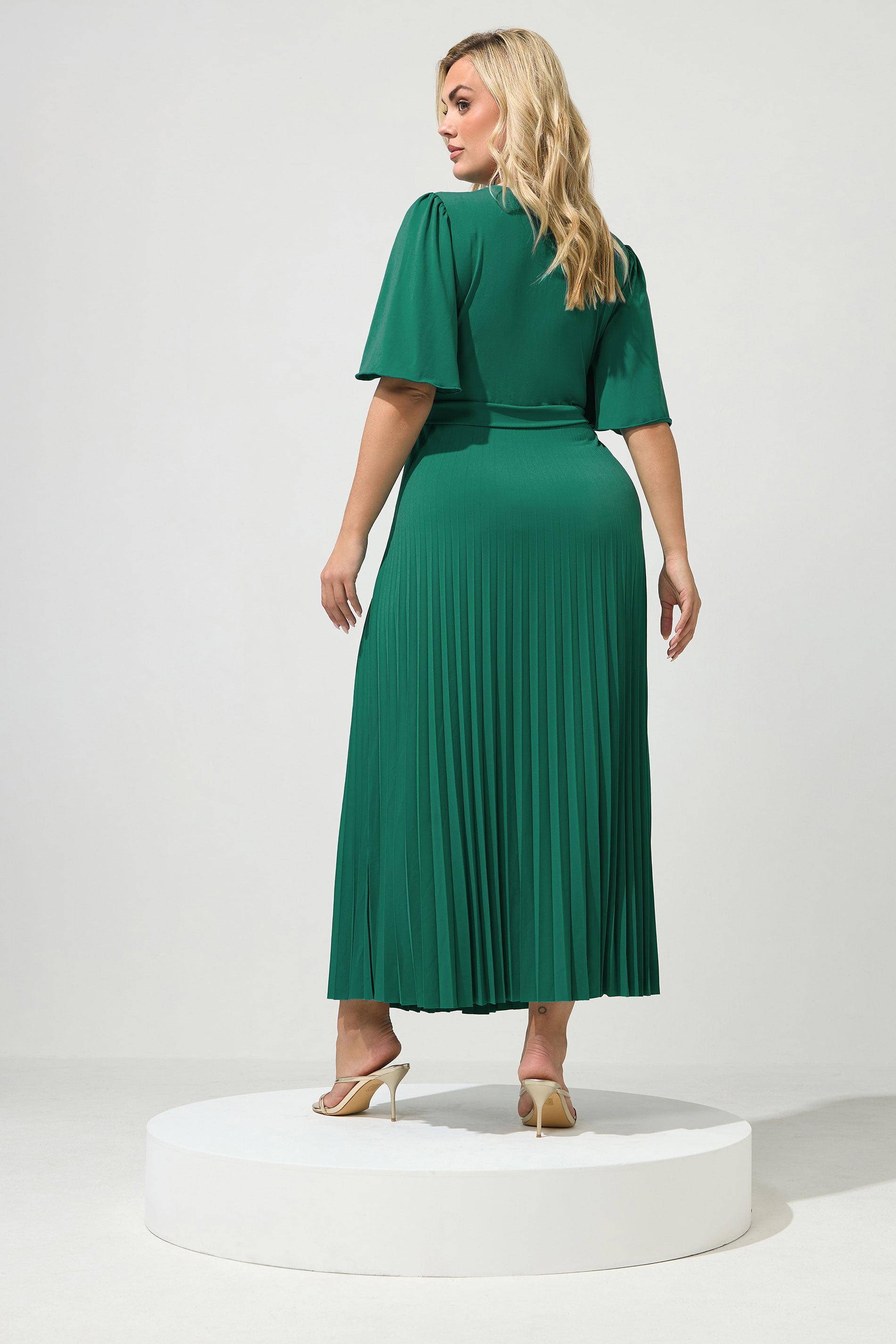 YOURS LONDON Plus Size Aqua Blue Knot Pleated Maxi Dress | Yours Clothing 2