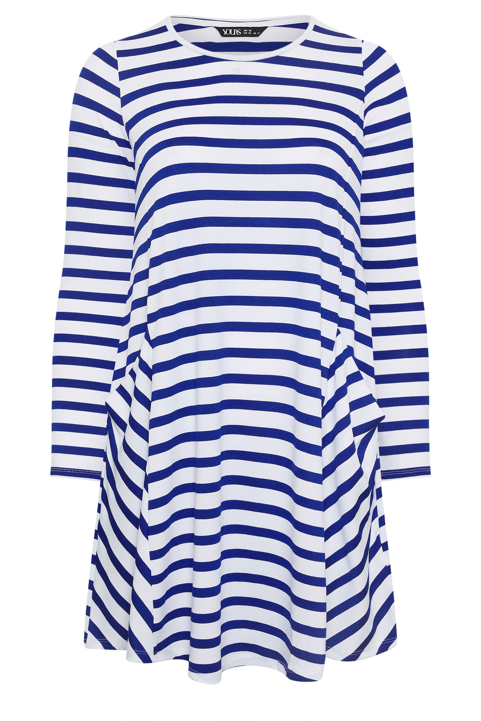 YOURS Plus Size Blue Stripe Drape Pocket Dress | Yours Clothing 5