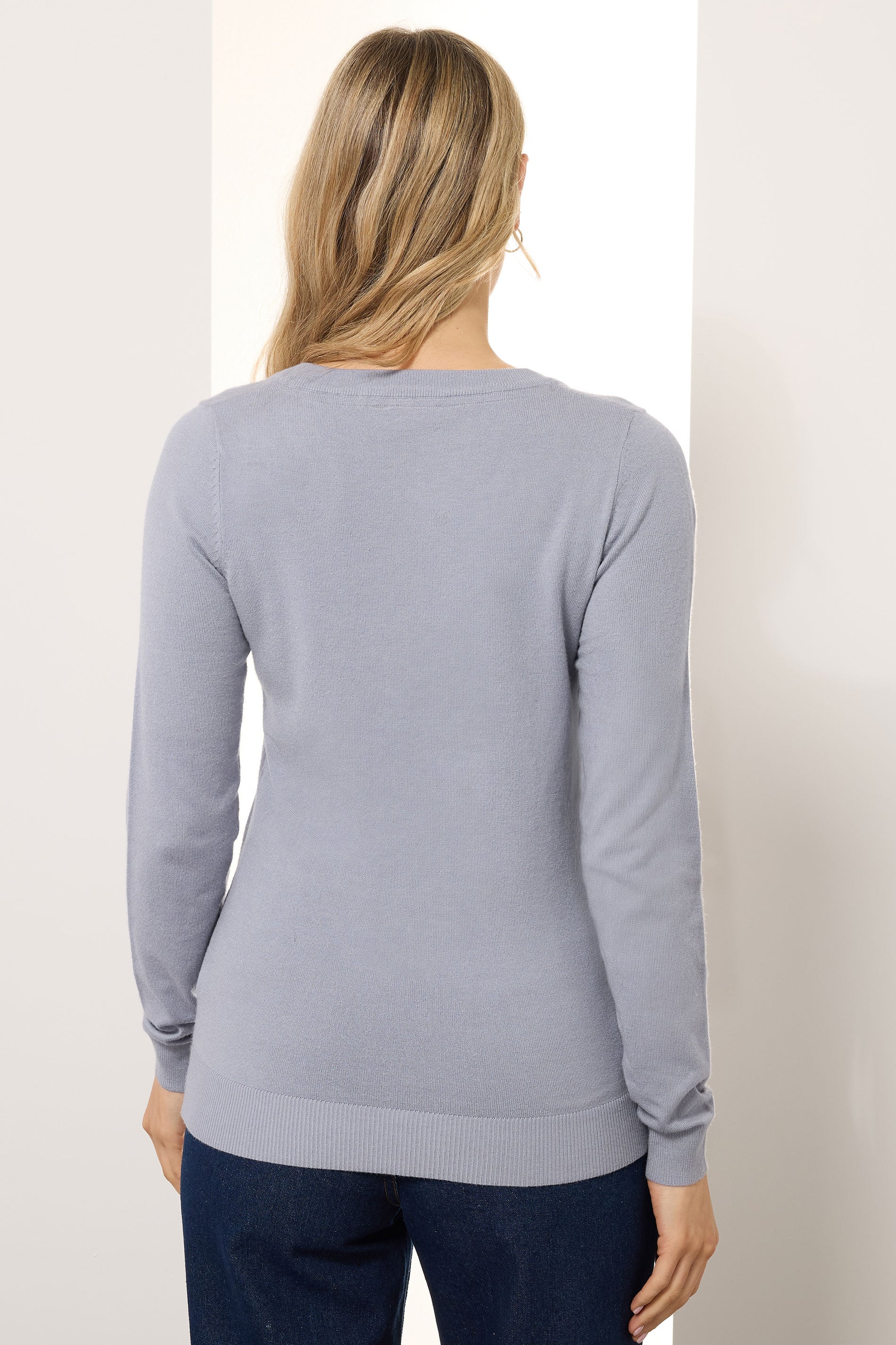 LTS Tall Light Blue Knit V-Neck Jumper | Long Tall Sally 2