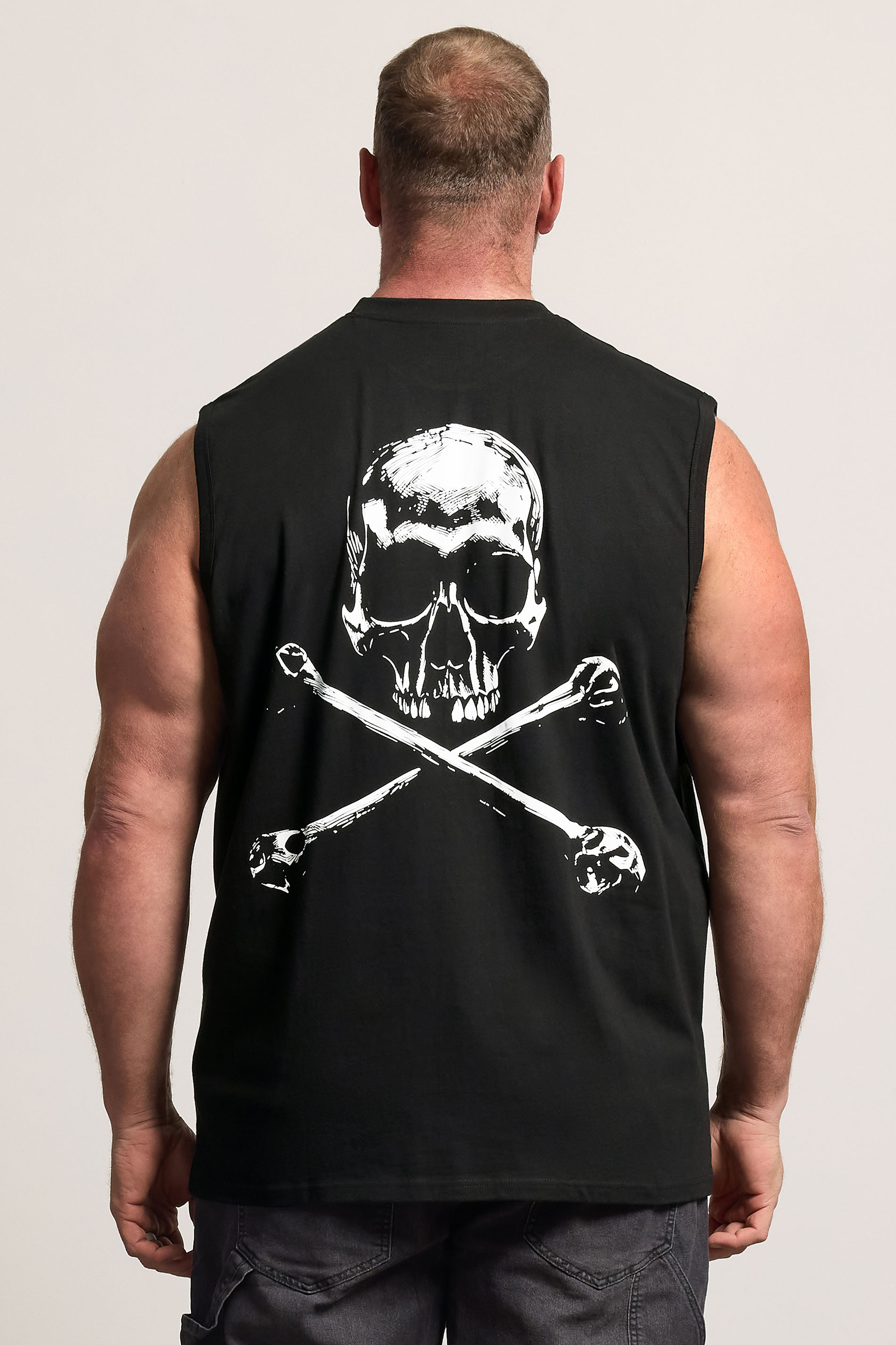 BadRhino Big & Tall Black Skull & Crossbones Graphic Muscle Vest | BadRhino 2